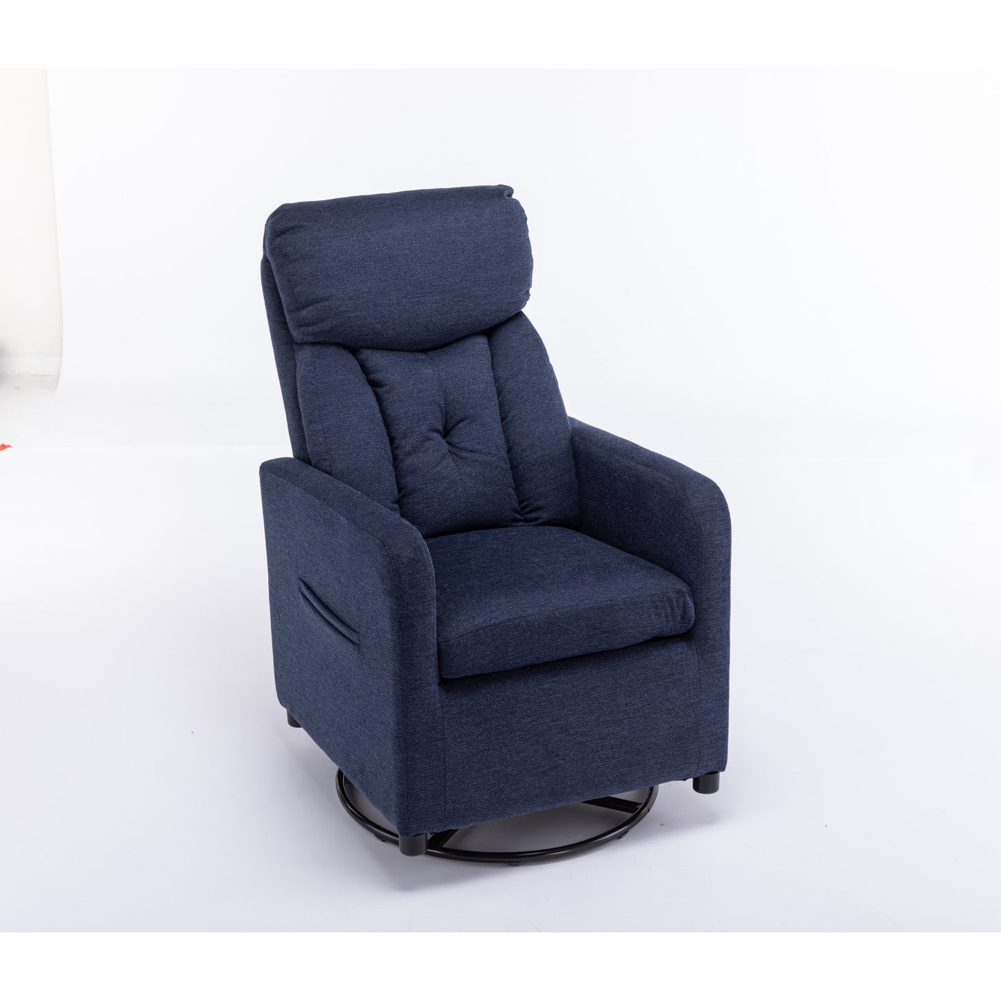022-Fauteuil à bascule pivotant en lin avec poche