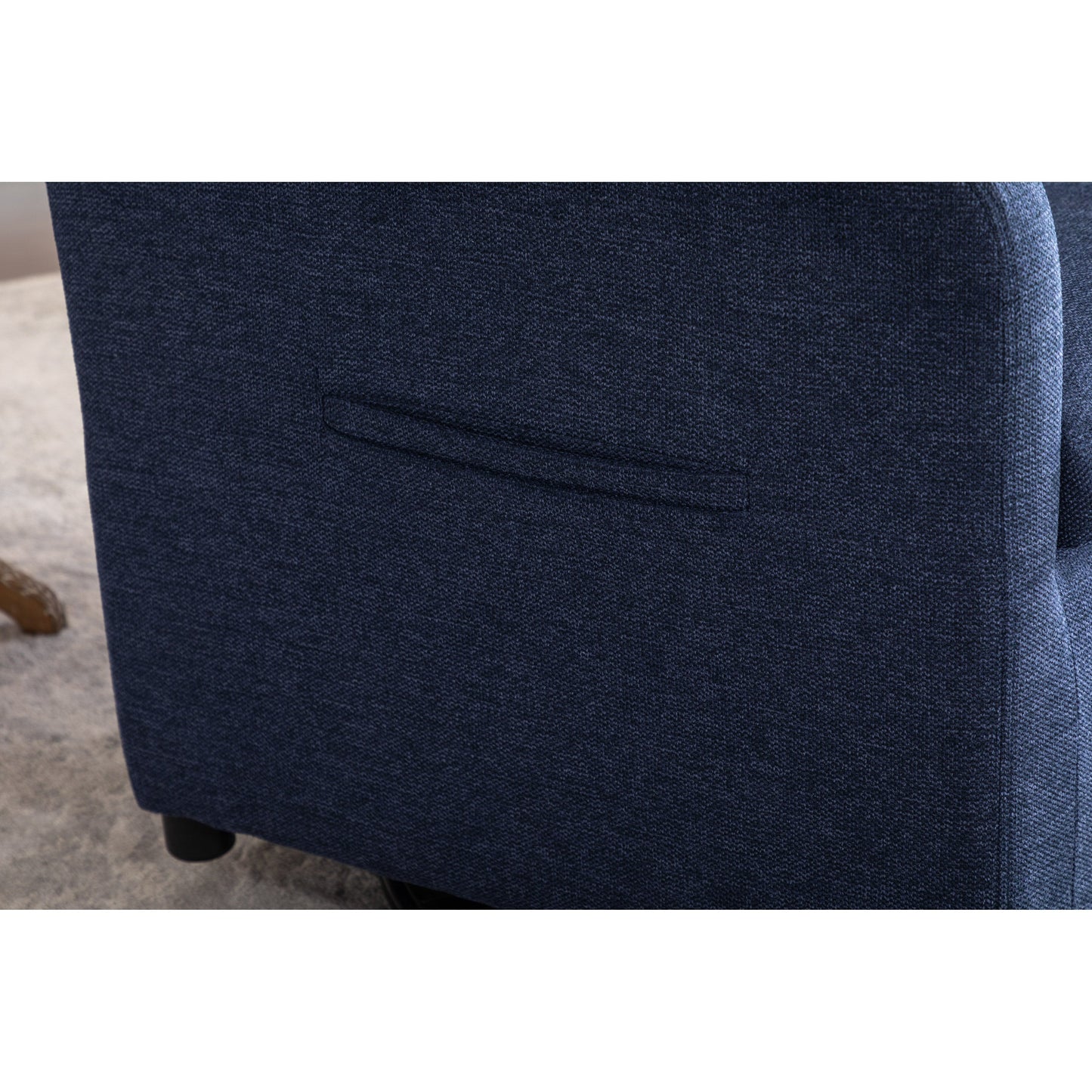 022-Fauteuil à bascule pivotant en lin avec poche