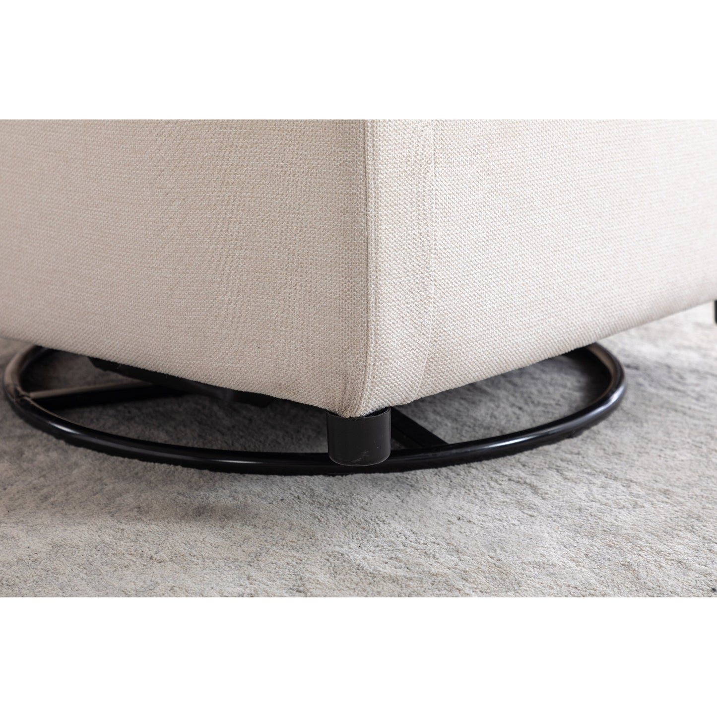 022-Fauteuil à bascule pivotant en lin avec poche
