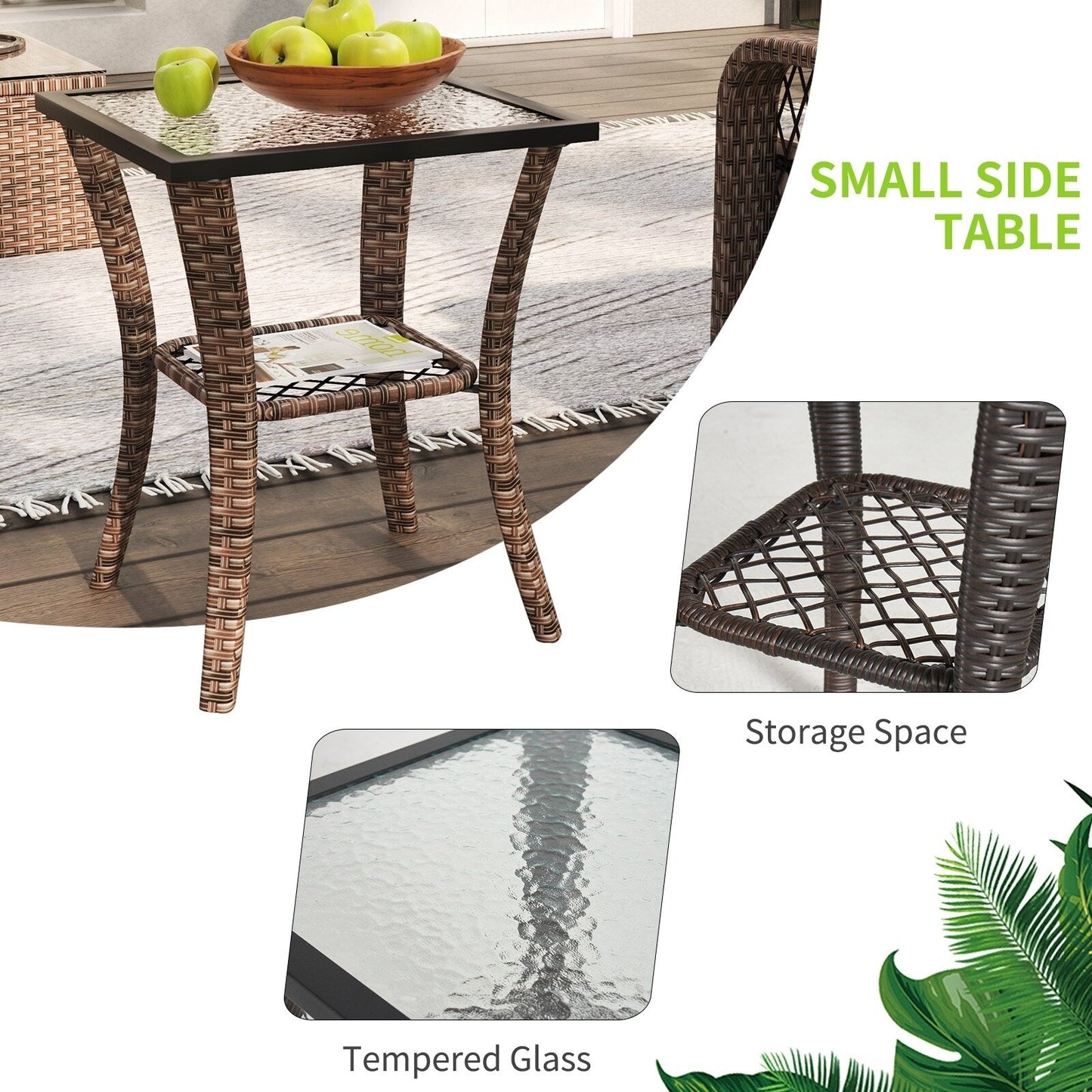 Ensemble de meubles de patio 10 pièces avec table et foyer