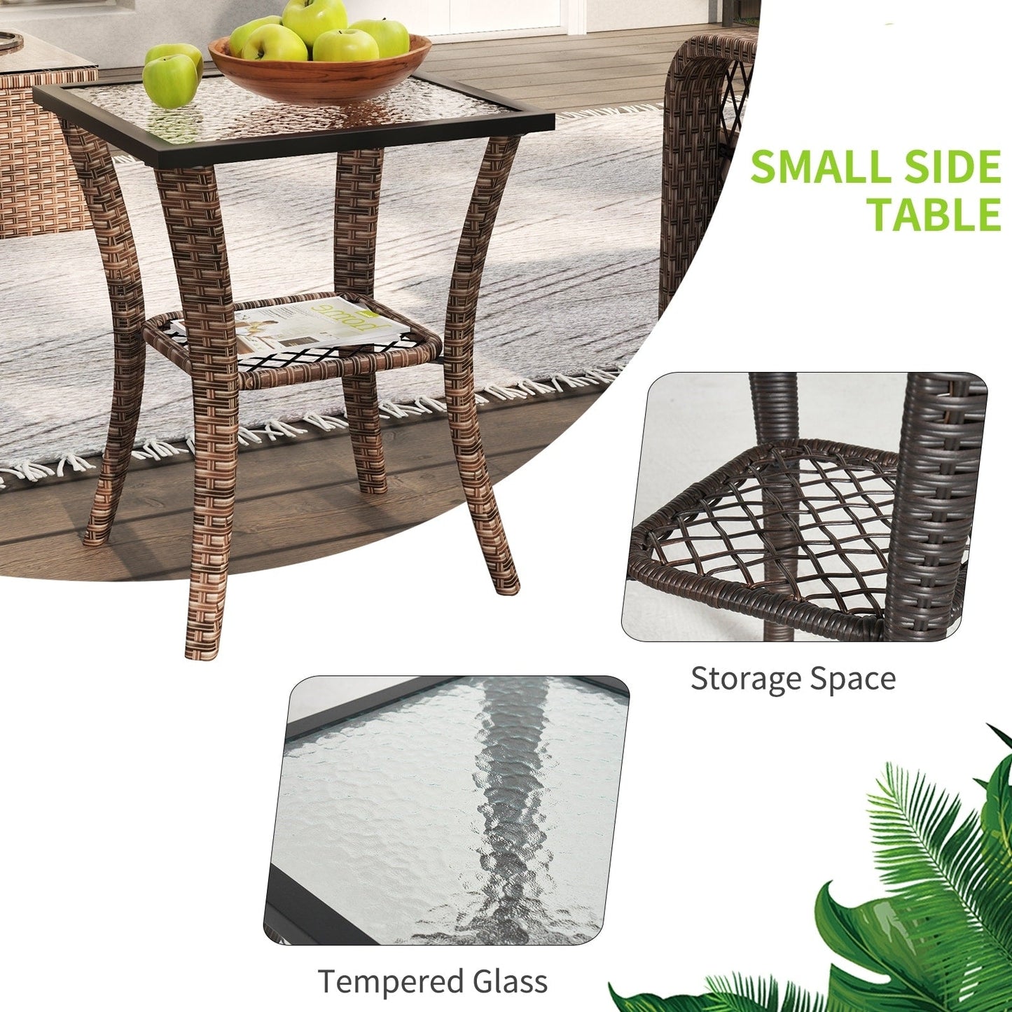Ensemble de meubles de patio 10 pièces avec table et foyer