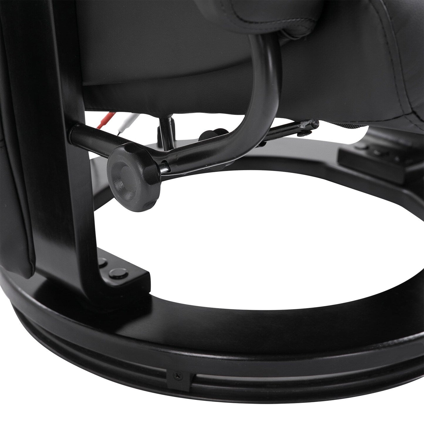 Fauteuil de massage à vibrations 10 points, pivotant et inclinable, en cuir PU, avec dossier réglable, repose-pieds et télécommande