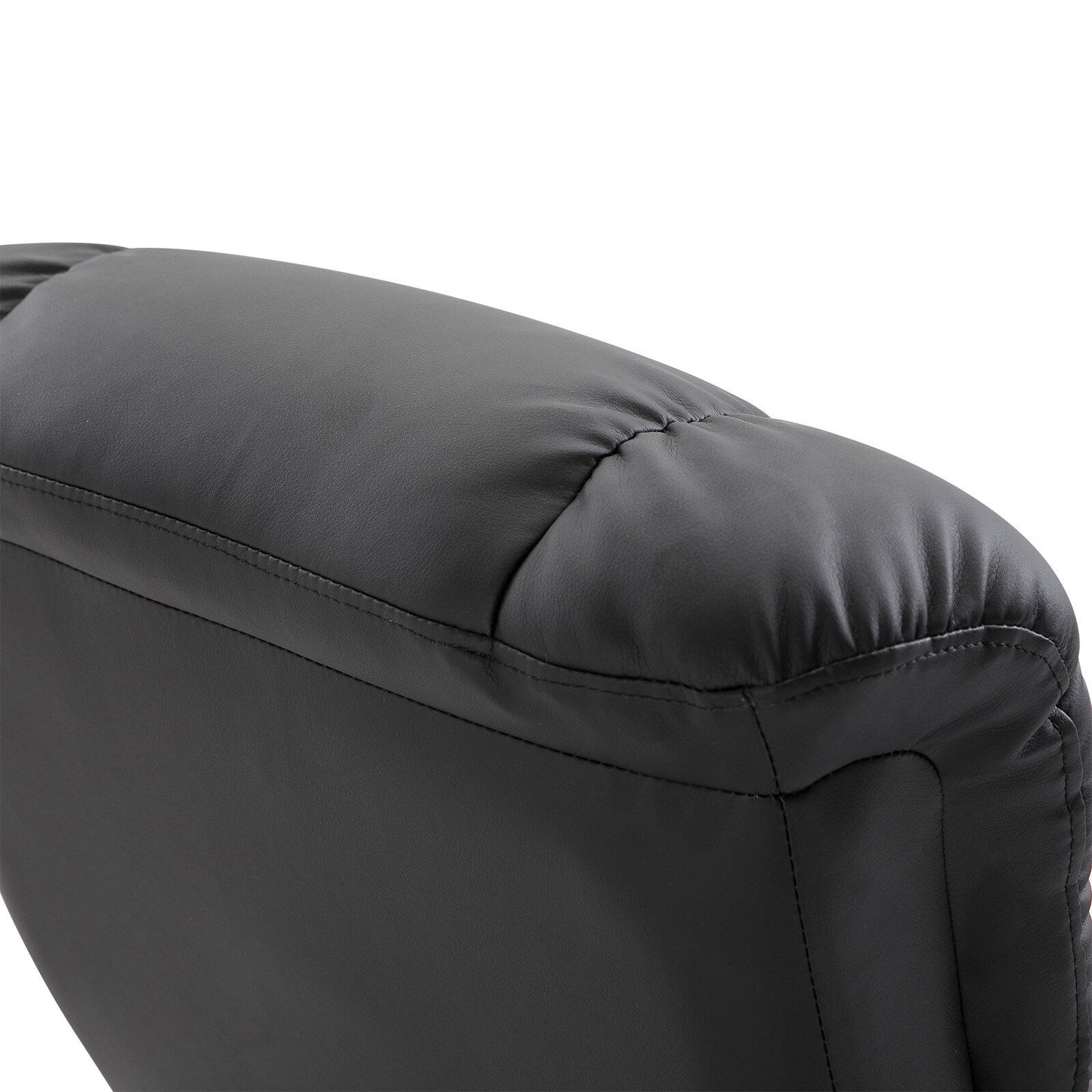 Fauteuil de massage à vibrations 10 points, pivotant et inclinable, en cuir PU, avec dossier réglable, repose-pieds et télécommande