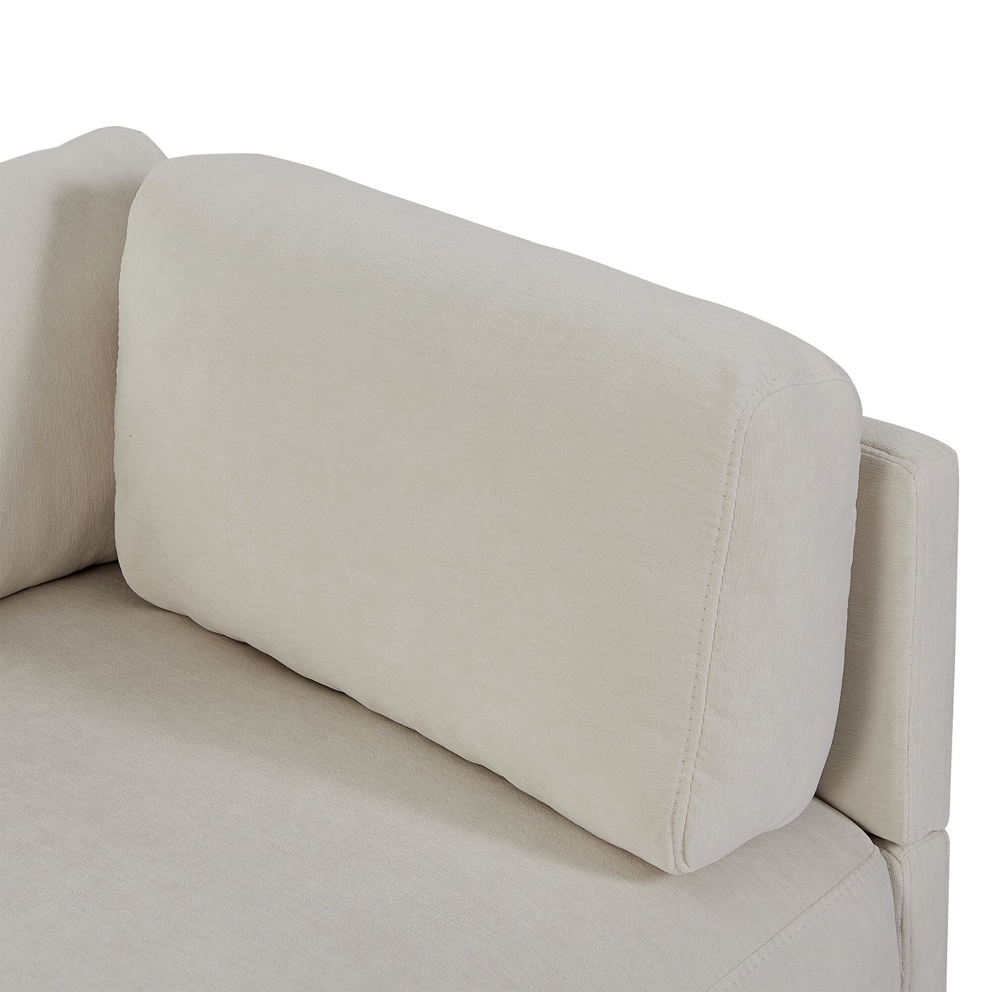 Canapé sectionnel en L en polyester 102,4 avec repose-pieds réversible, coussins épais et pieds en plastique résistants
