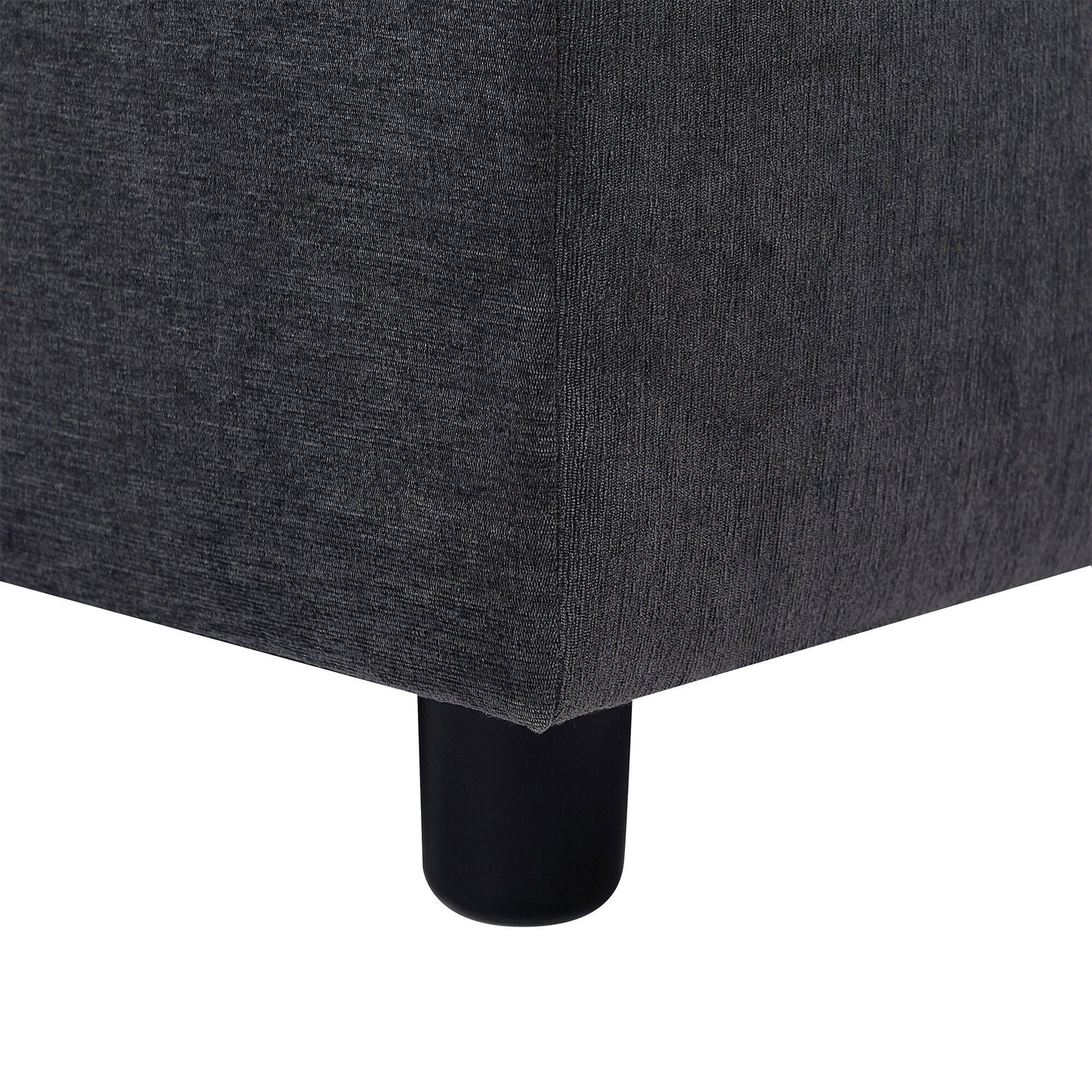Canapé sectionnel en L en polyester 102,4 avec repose-pieds réversible, coussins épais et pieds en plastique résistants