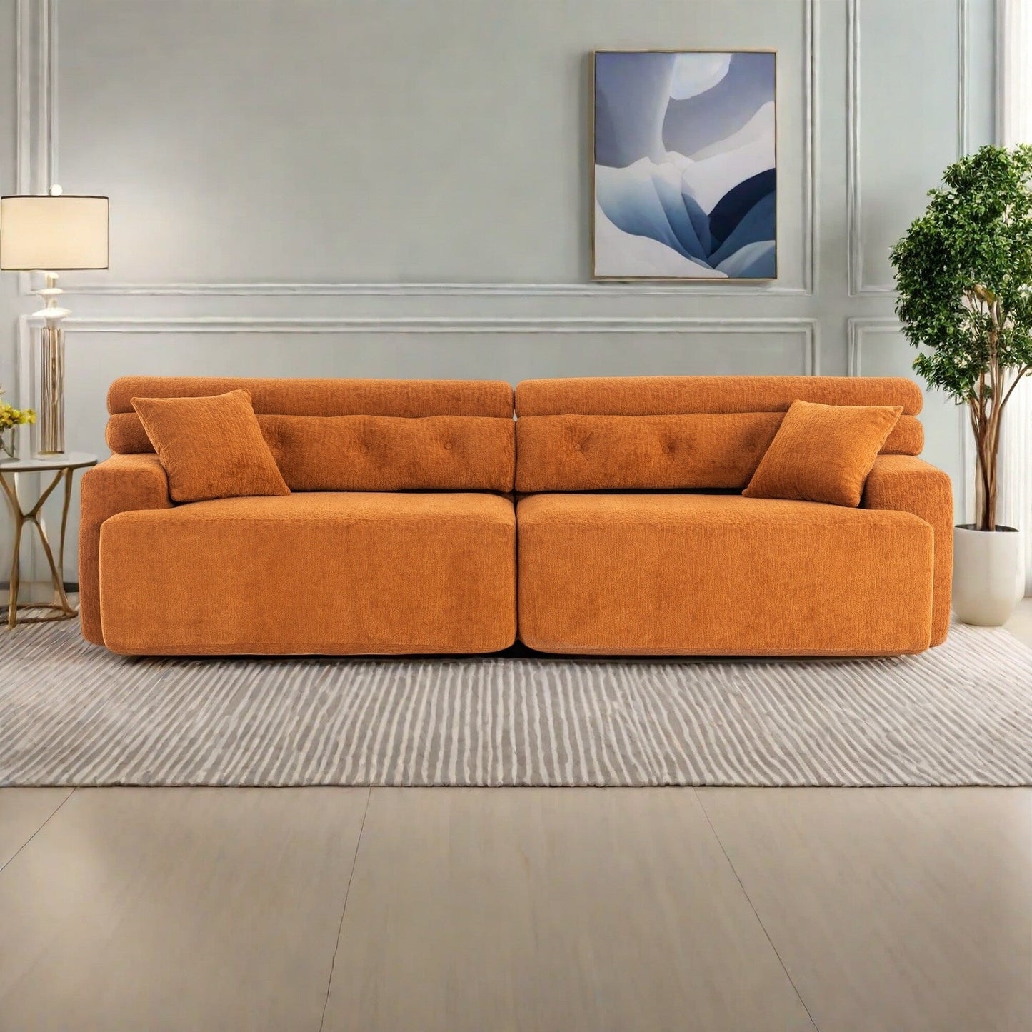 Canapé 4 places en tissu 103.2 avec 2 coussins gratuits, assise profonde et dossier surélevé - Éponge haute densité de qualité supérieure