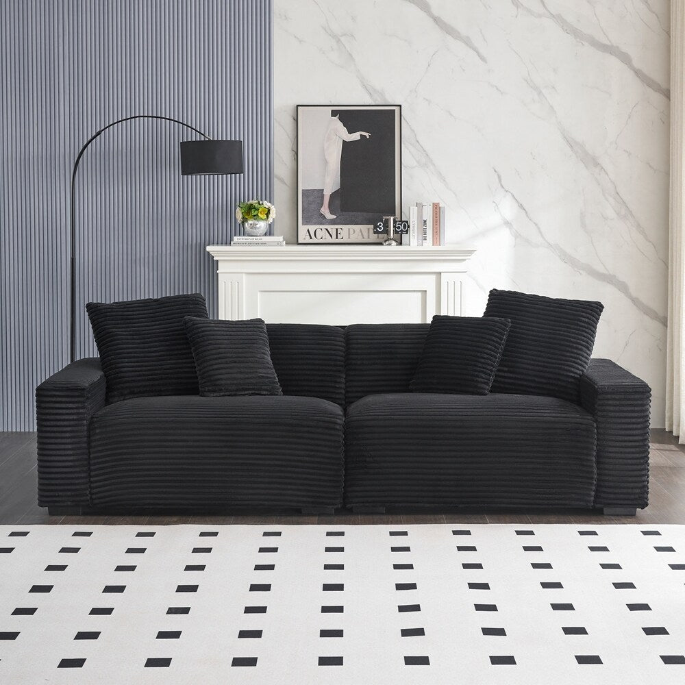 Grand canapé 4 places de 104,72 pouces avec 4 coussins décoratifs