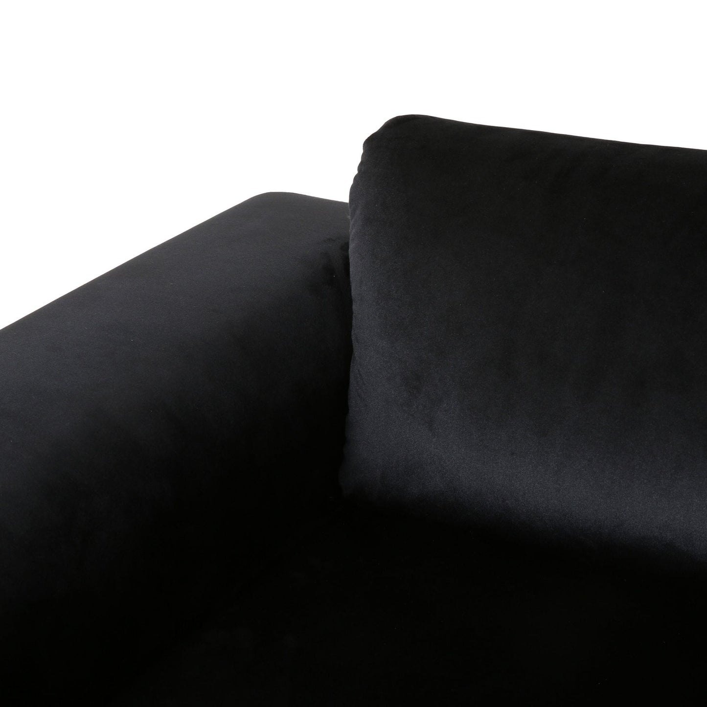 Canapé 4 places en velours 111 avec coussins moelleux et pieds en métal argenté pour le salon