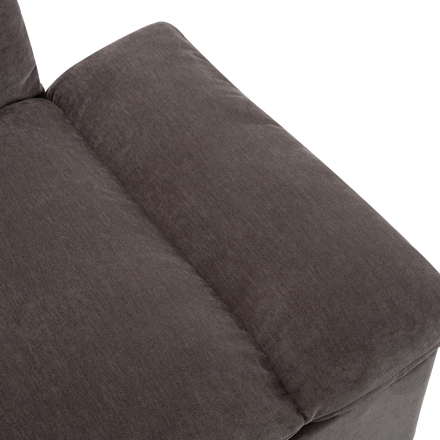 Grand canapé 3 places en polyester de 119,5 pouces avec 2 unités de rangement et pieds en bois d'hévéa pour le salon