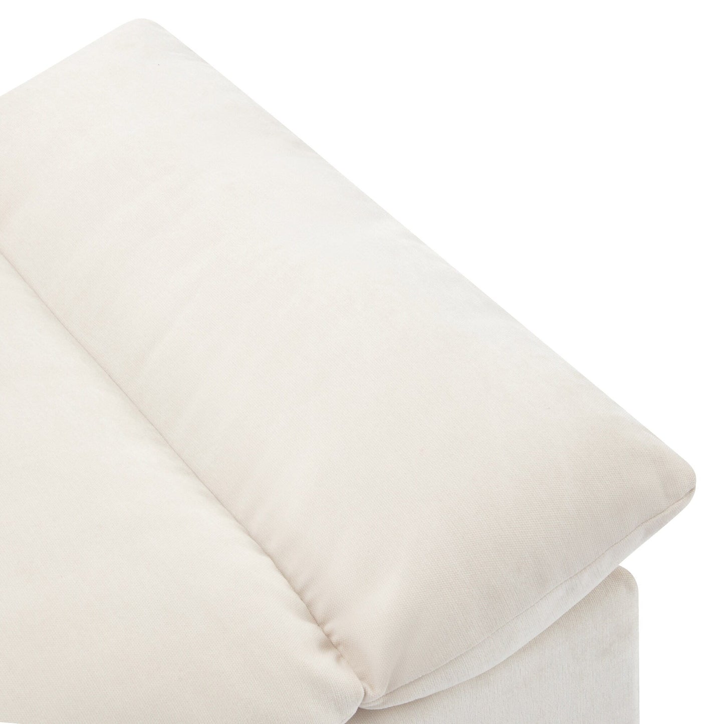 Grand canapé 3 places en polyester de 119,5 pouces avec 2 unités de rangement et pieds en bois d'hévéa pour le salon