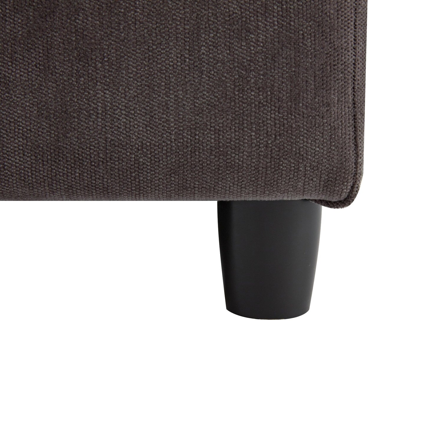 Grand canapé 3 places en polyester de 119,5 pouces avec 2 unités de rangement et pieds en bois d'hévéa pour le salon