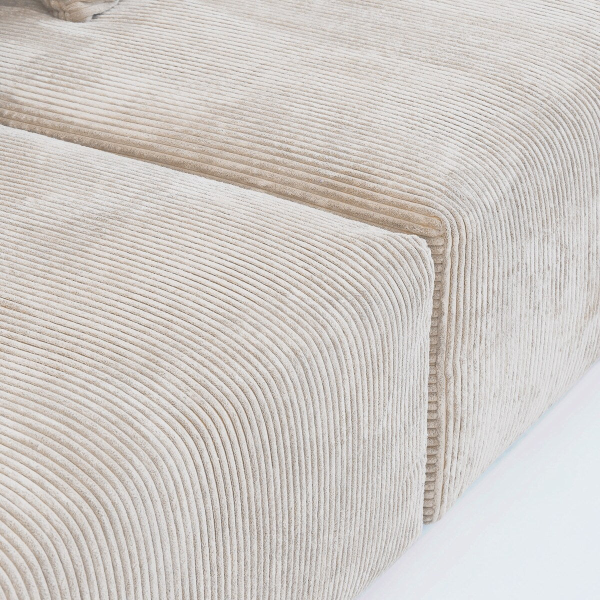 Canapé sectionnel modulaire en velours côtelé 141,73 avec coussin épais, canapé convertible à assise profonde pour salon