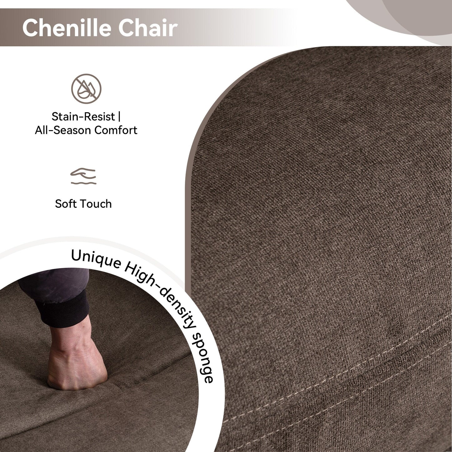 Fauteuil inclinable électrique à 160° pour personnes âgées, avec massage à 8 points, chauffage et tissu chenille doux