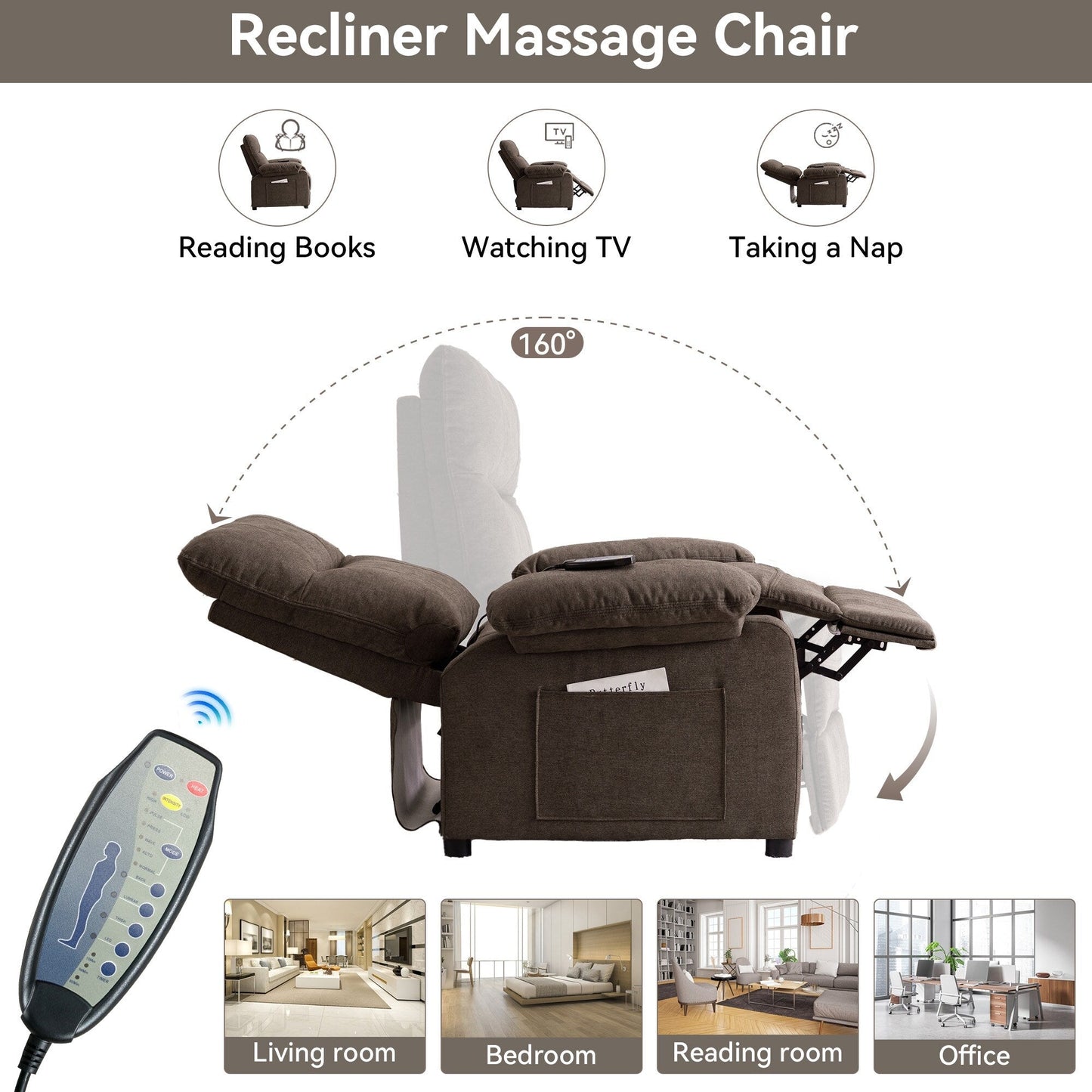 Fauteuil inclinable à 160° pour personnes âgées