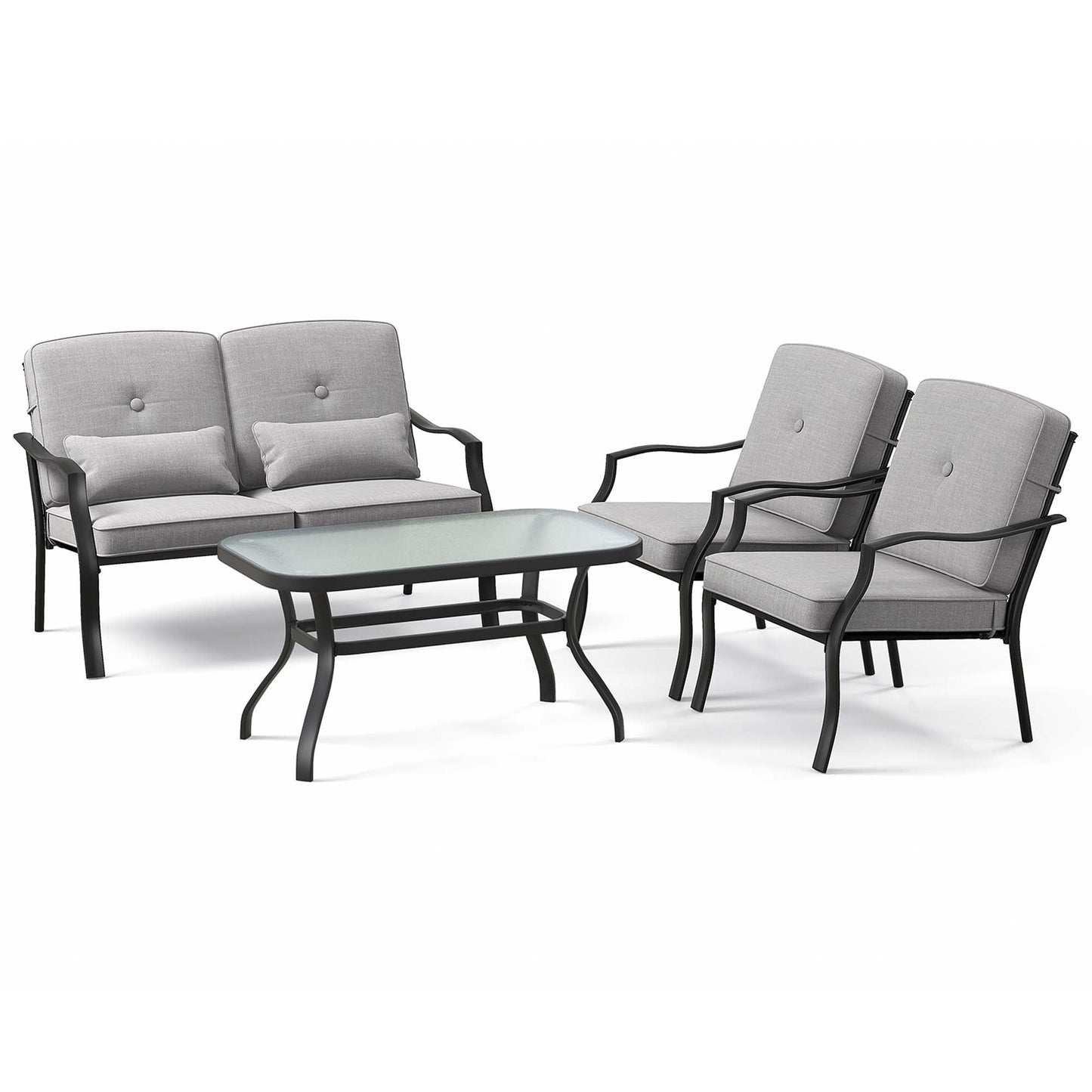 Ensemble de meubles de patio 2/4 pièces, ensemble de table et canapé de conversation d'extérieur