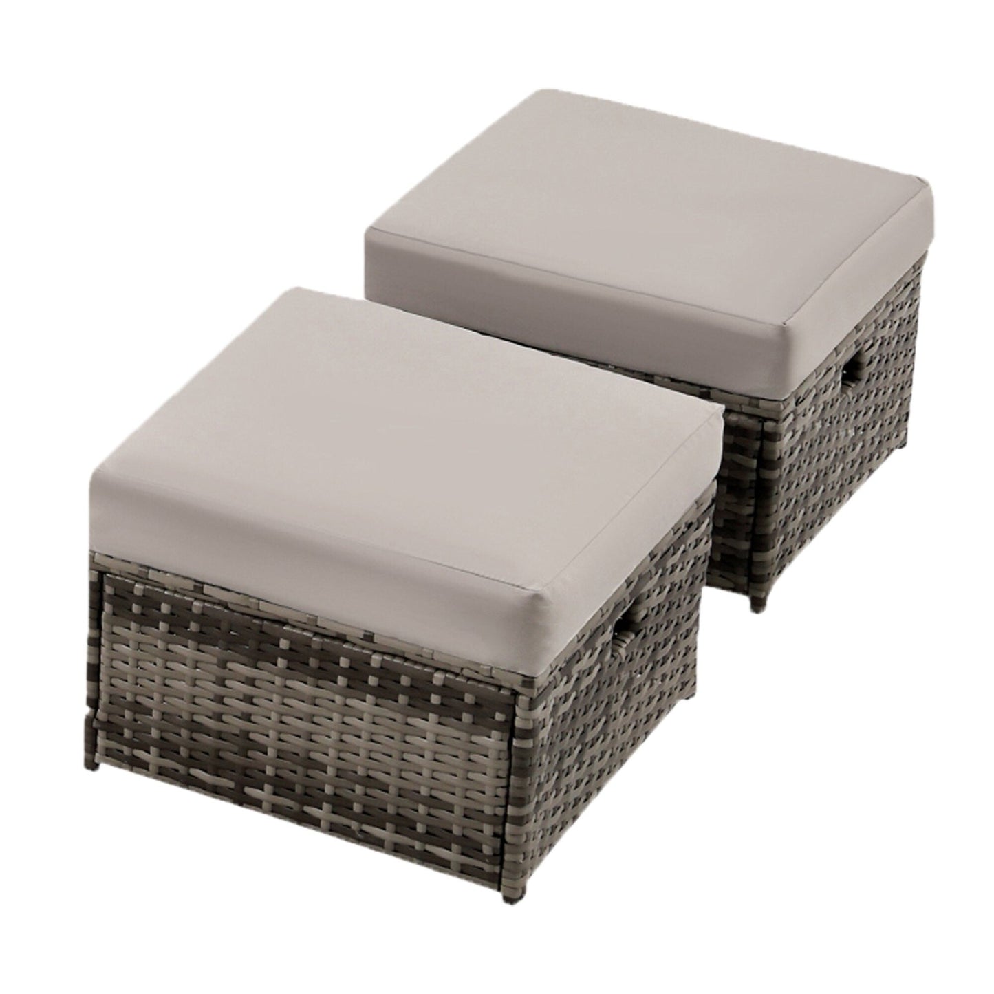 Poufs de patio en osier 2 pièces - Liquidation