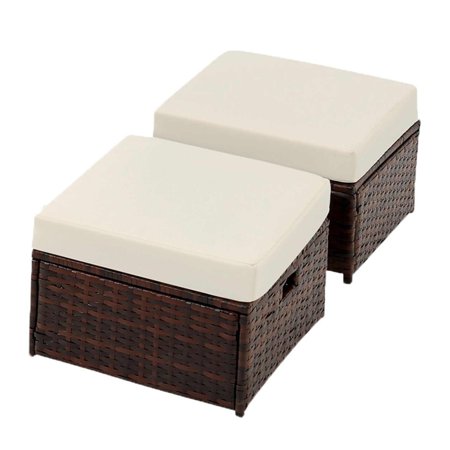 Poufs de patio en osier 2 pièces - Liquidation