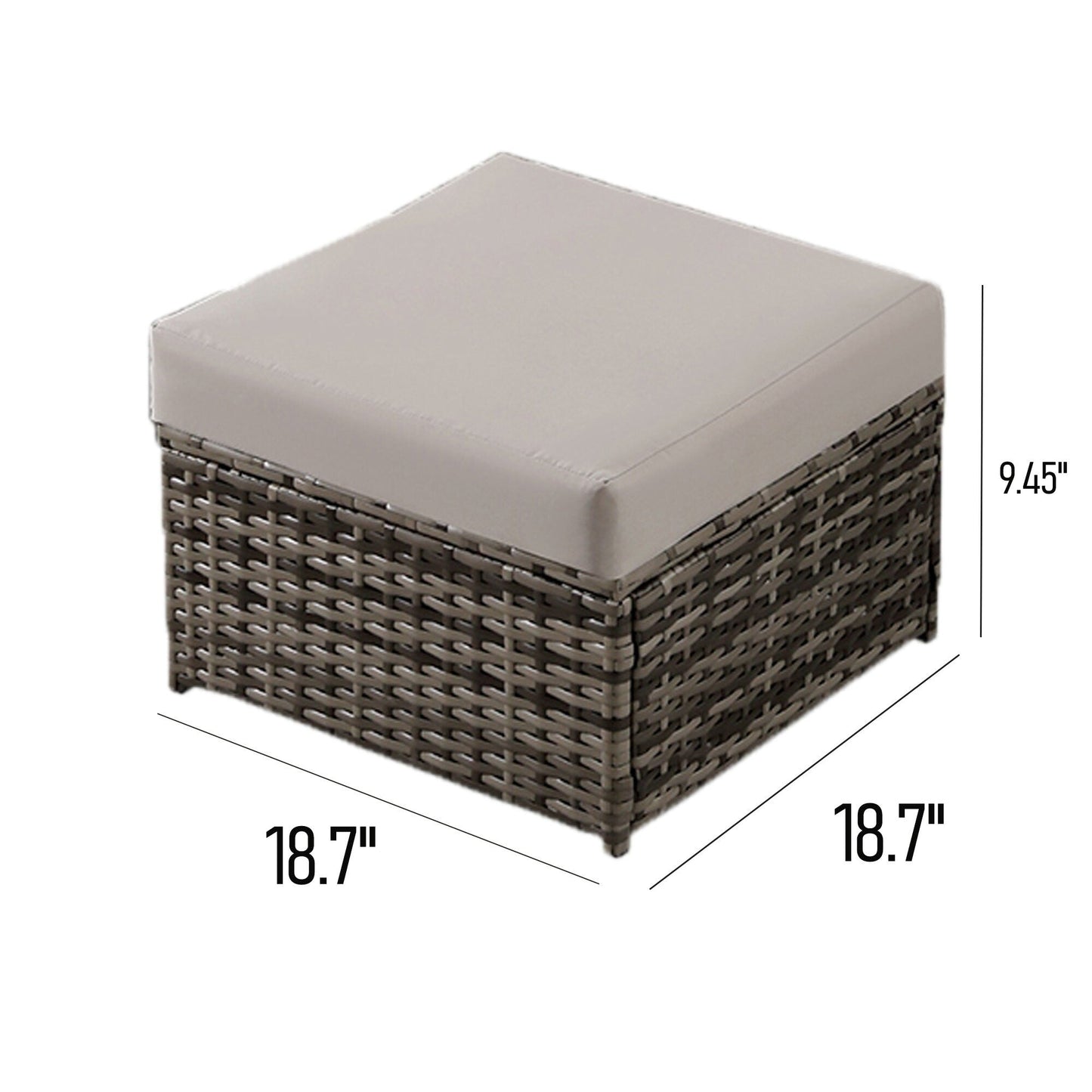 Poufs de patio en osier 2 pièces - Liquidation