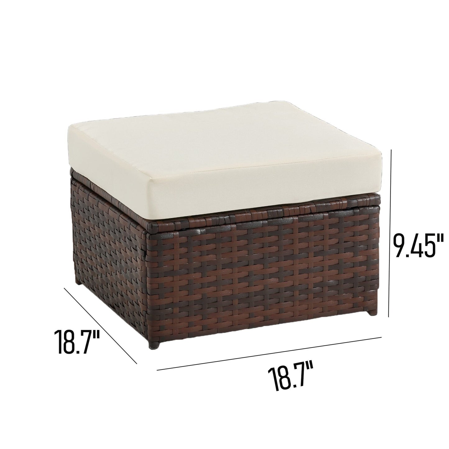 Poufs de patio en osier 2 pièces - Liquidation