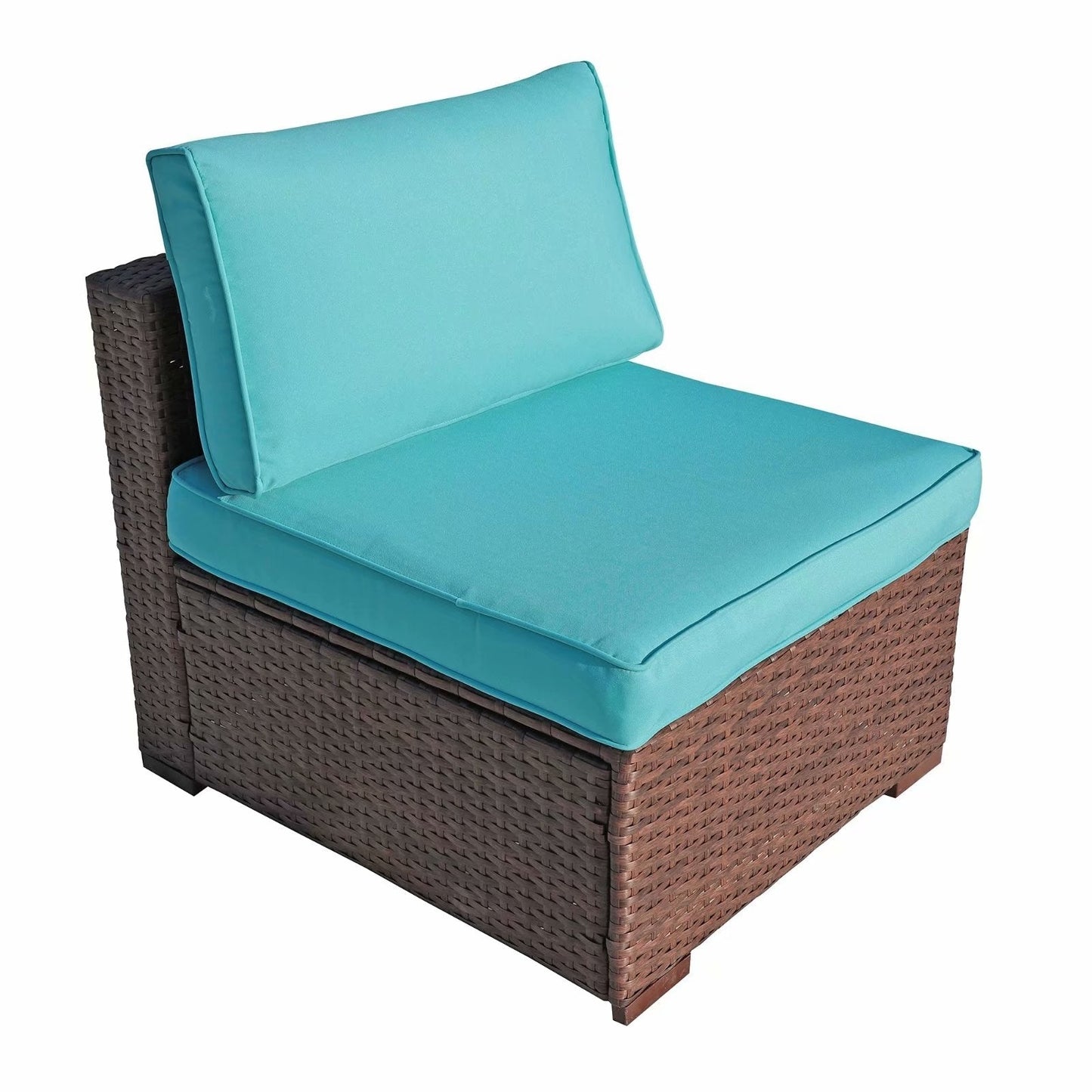 Ensemble de 2 canapés d'angle sectionnels en osier pour patio