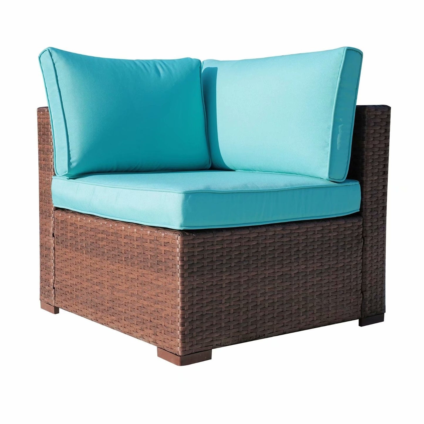 Ensemble de 2 canapés d'angle sectionnels en osier pour patio