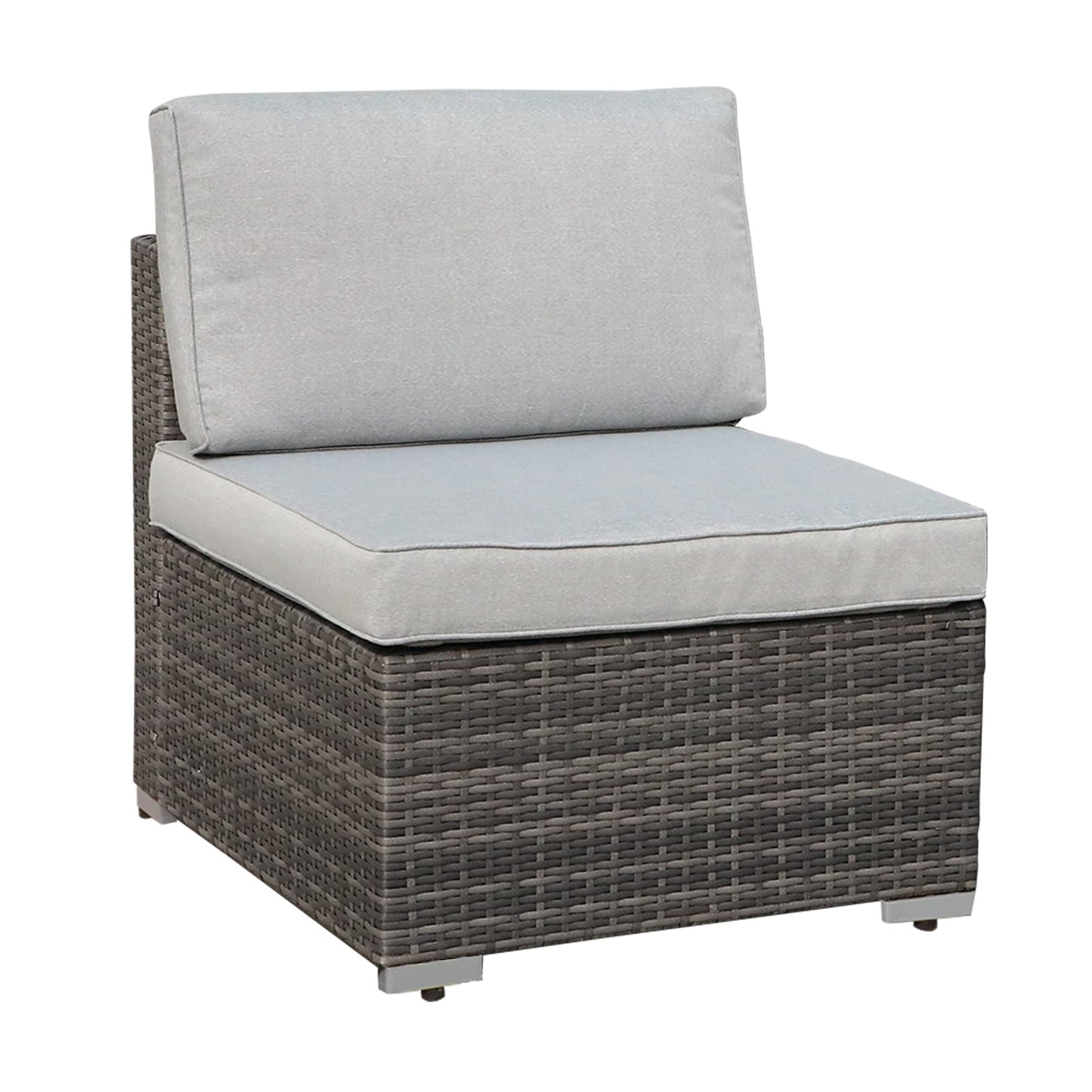 Ensemble de 2 canapés d'angle sectionnels en osier pour patio
