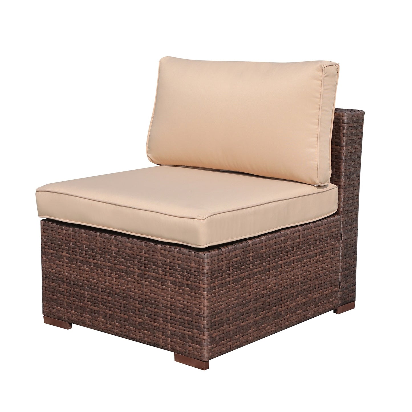 Ensemble de 2 canapés d'angle sectionnels en osier pour patio