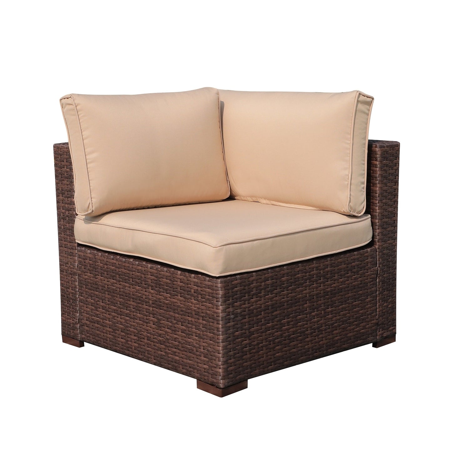 Ensemble de 2 canapés d'angle sectionnels en osier pour patio
