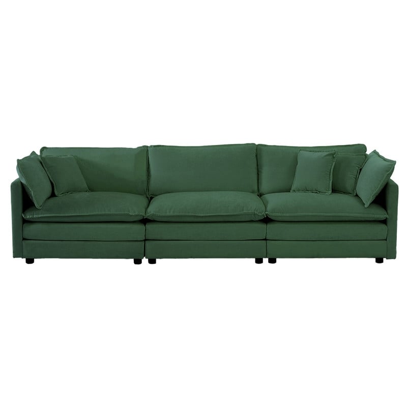 Ensemble de 2 canapés surdimensionnés à assise extra profonde et rembourrés en chenille avec canapé 3 places et causeuse