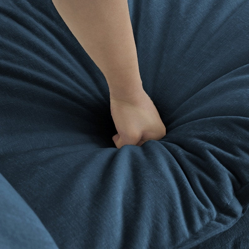 Ensemble de 2 canapés surdimensionnés à assise extra profonde et rembourrés en chenille avec canapé 3 places et causeuse