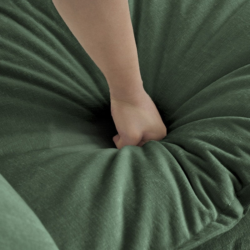 Ensemble de 2 canapés surdimensionnés à assise extra profonde et rembourrés en chenille avec canapé 3 places et causeuse