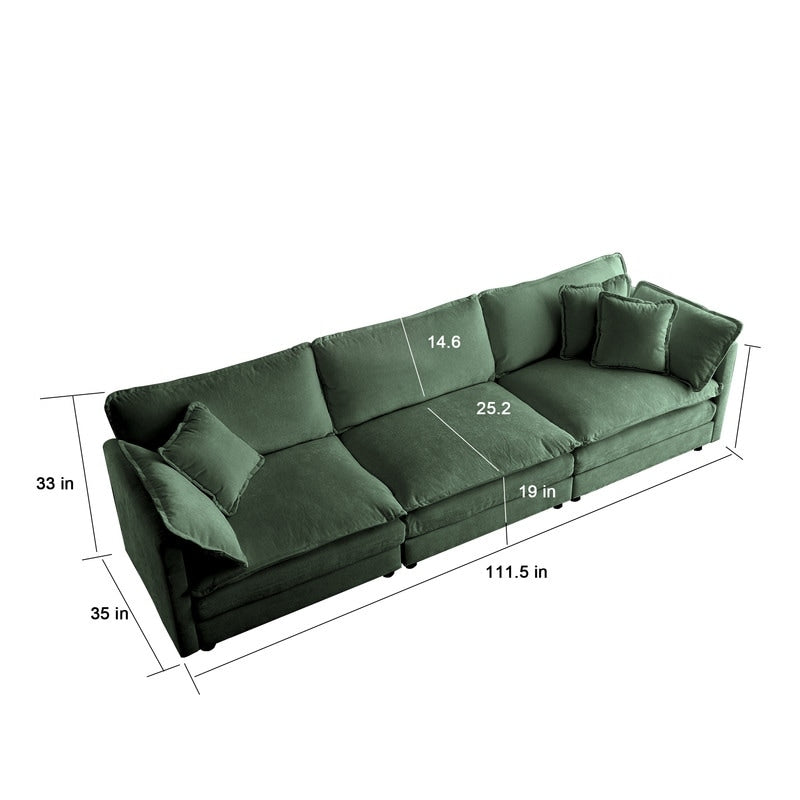 Ensemble de 2 canapés surdimensionnés à assise extra profonde et rembourrés en chenille avec canapé 3 places et causeuse