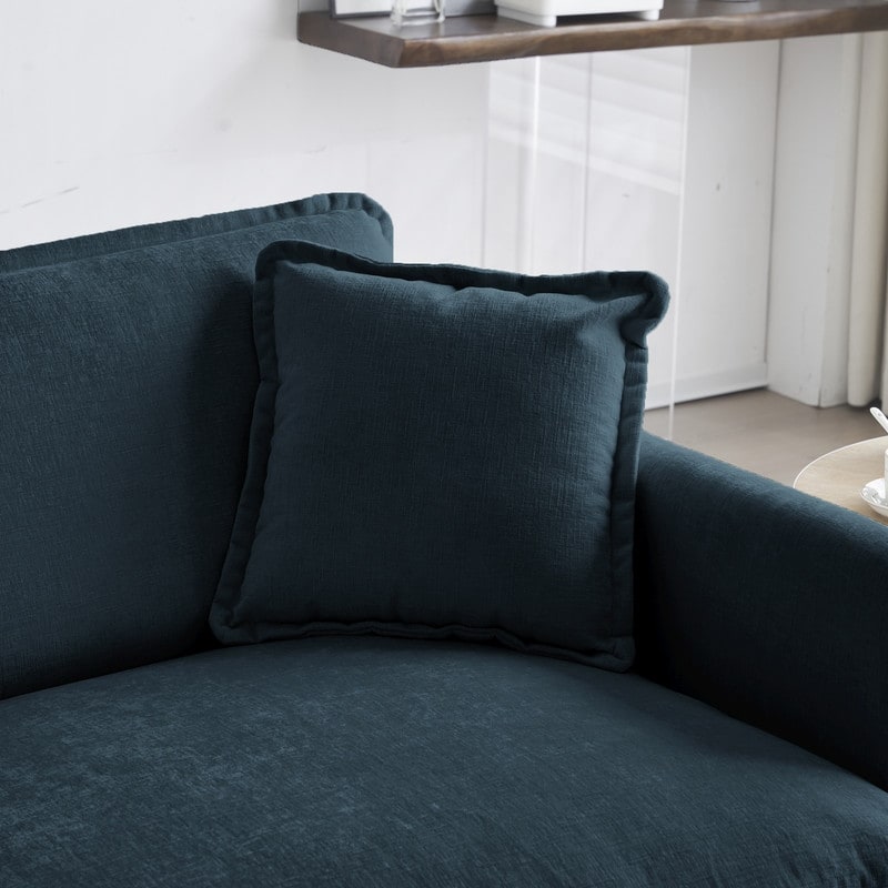Ensemble de 2 canapés surdimensionnés à assise extra profonde et rembourrés en chenille avec canapé 3 places et causeuse