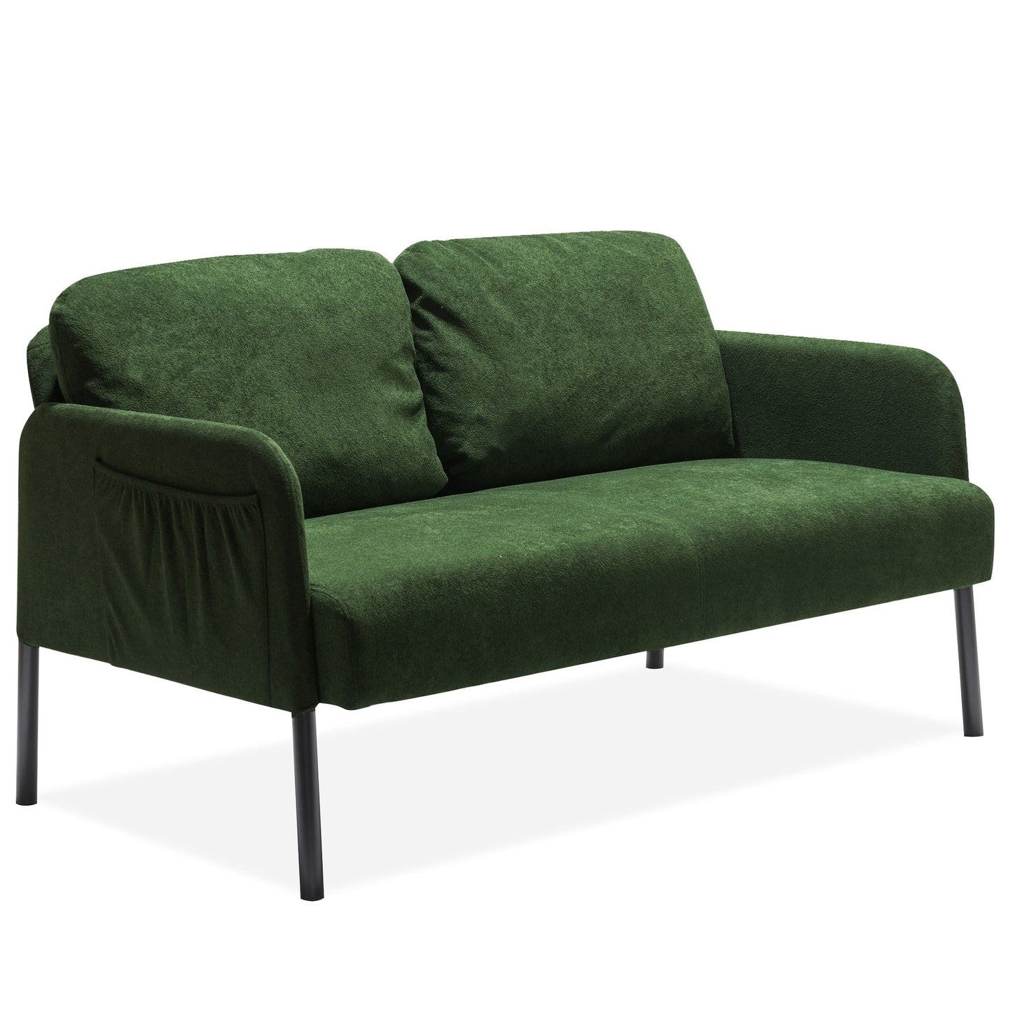 Canapé 2 places en tissu polyester, canapé causeuse moderne, petit canapé confortable pour petit espace, salon, chambre, bureau