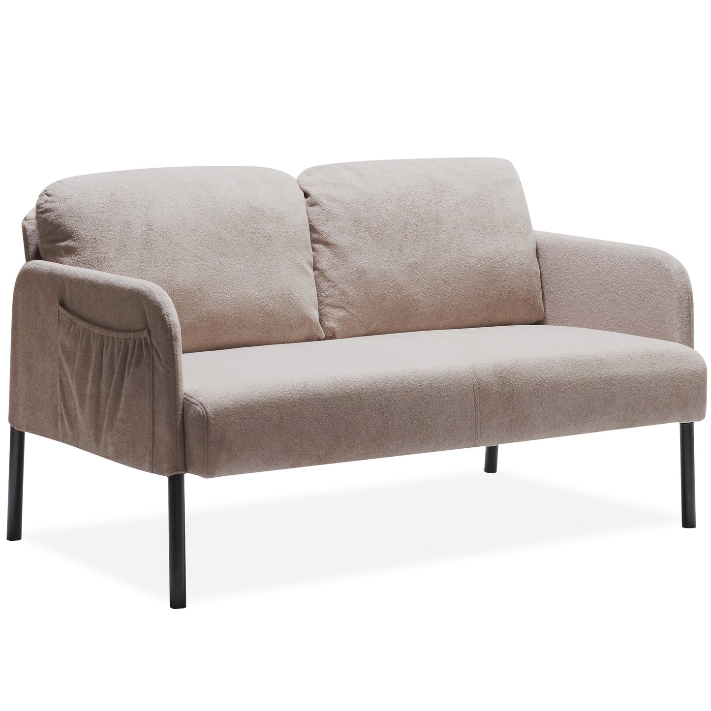 Canapé 2 places en tissu polyester, canapé causeuse moderne, petit canapé confortable pour petit espace, salon, chambre, bureau