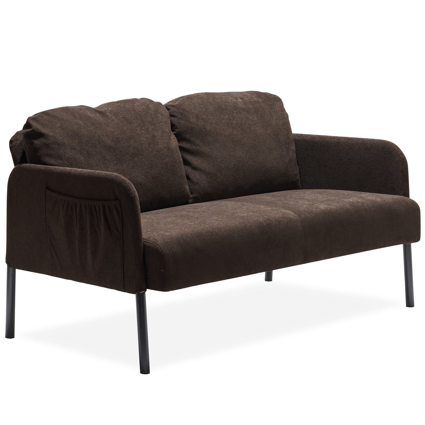 Canapé 2 places en tissu polyester, canapé causeuse moderne, petit canapé confortable pour petit espace, salon, chambre, bureau