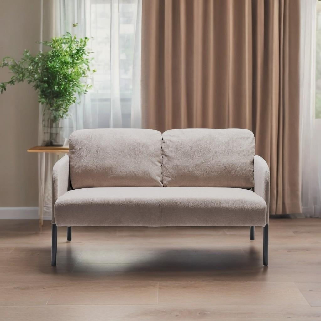 Canapé 2 places en tissu polyester, canapé causeuse moderne, petit canapé confortable pour petit espace, salon, chambre, bureau