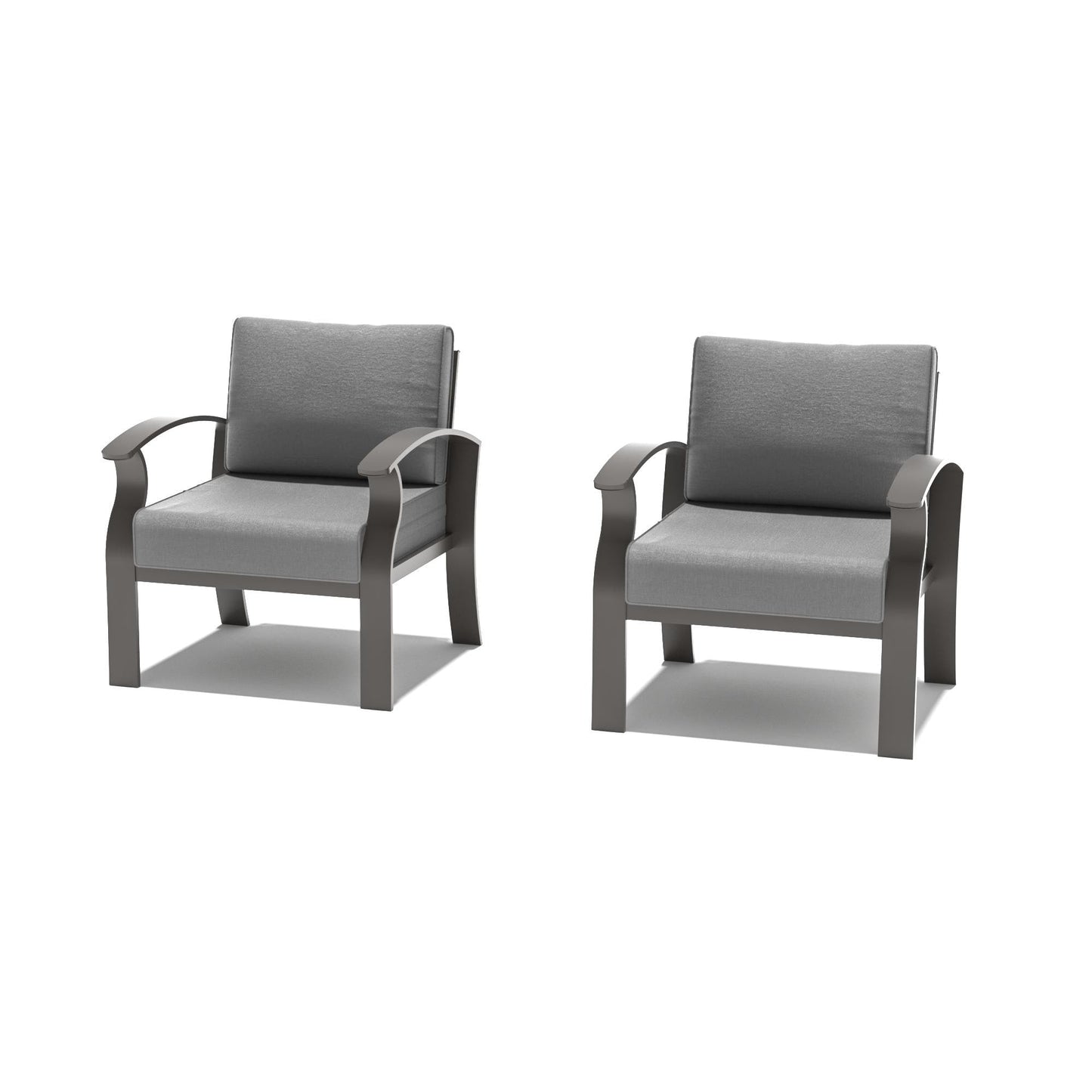 Canapés d'extérieur 2 places en aluminium avec coussins gris