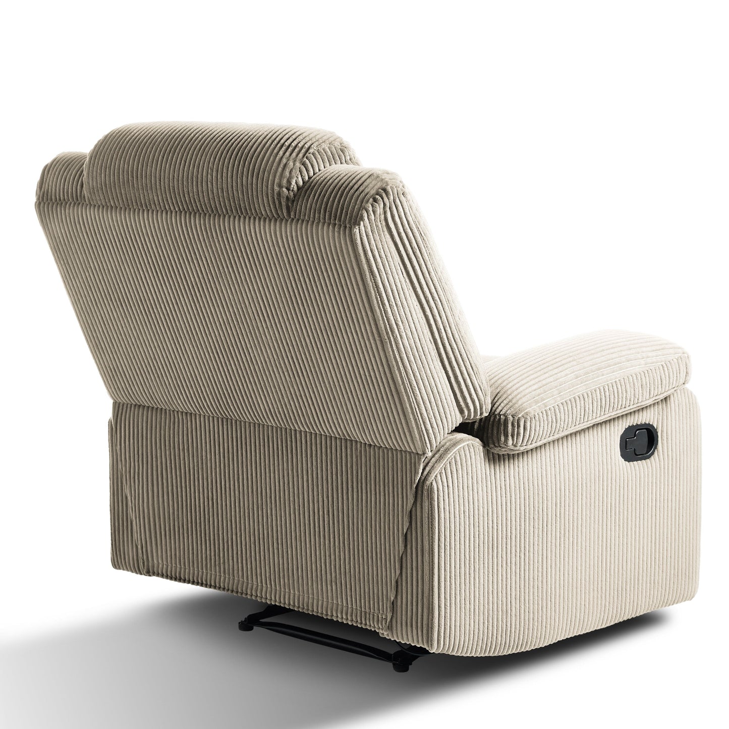 Ensemble de 2 fauteuils inclinables manuels en velours côtelé avec repose-pieds