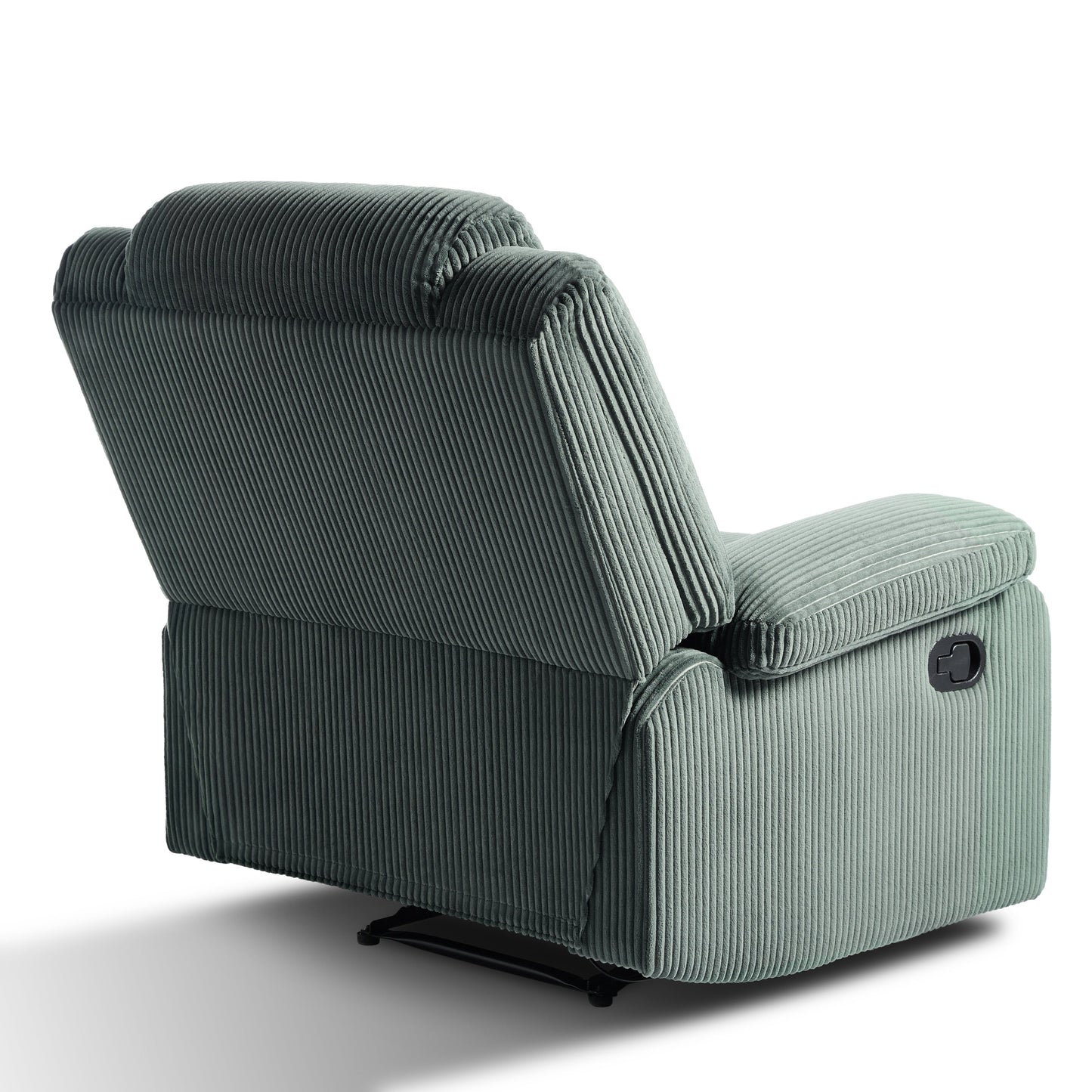 Ensemble de 2 fauteuils inclinables manuels en velours côtelé avec repose-pieds