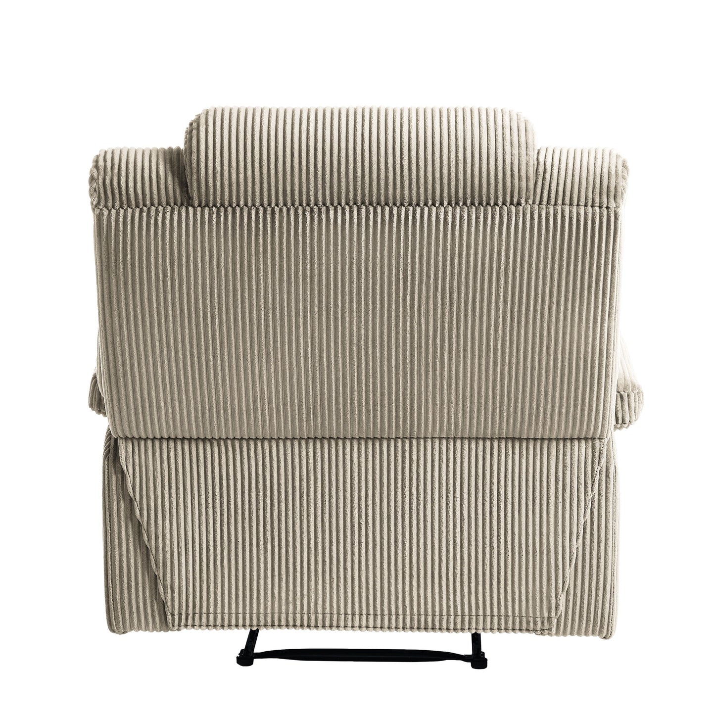 Lot de 2 fauteuils inclinables manuels modernes en velours côtelé, fauteuil d'appoint surdimensionné avec accoudoirs larges