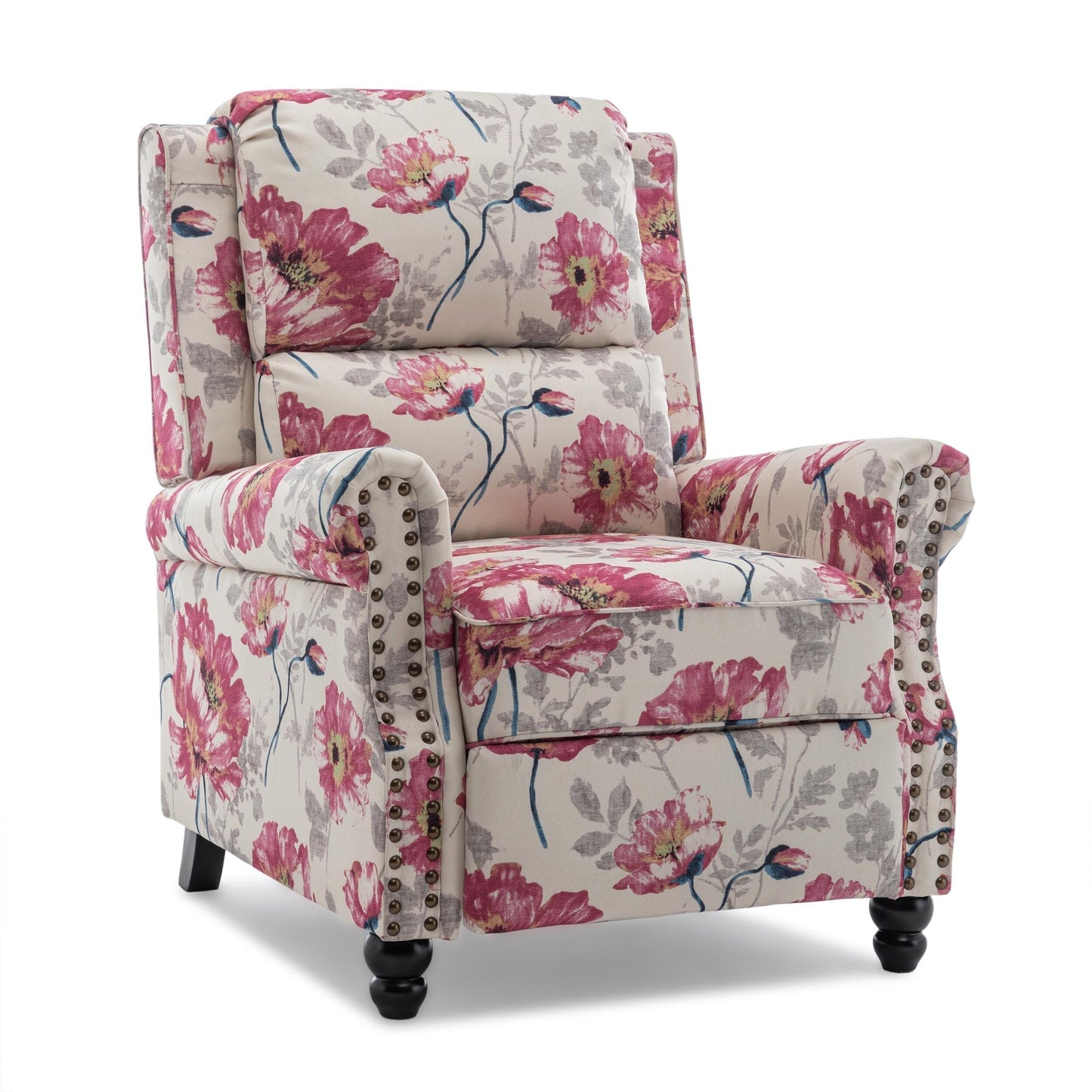 Ensemble de 2 fauteuils inclinables rembourrés à tête de clou