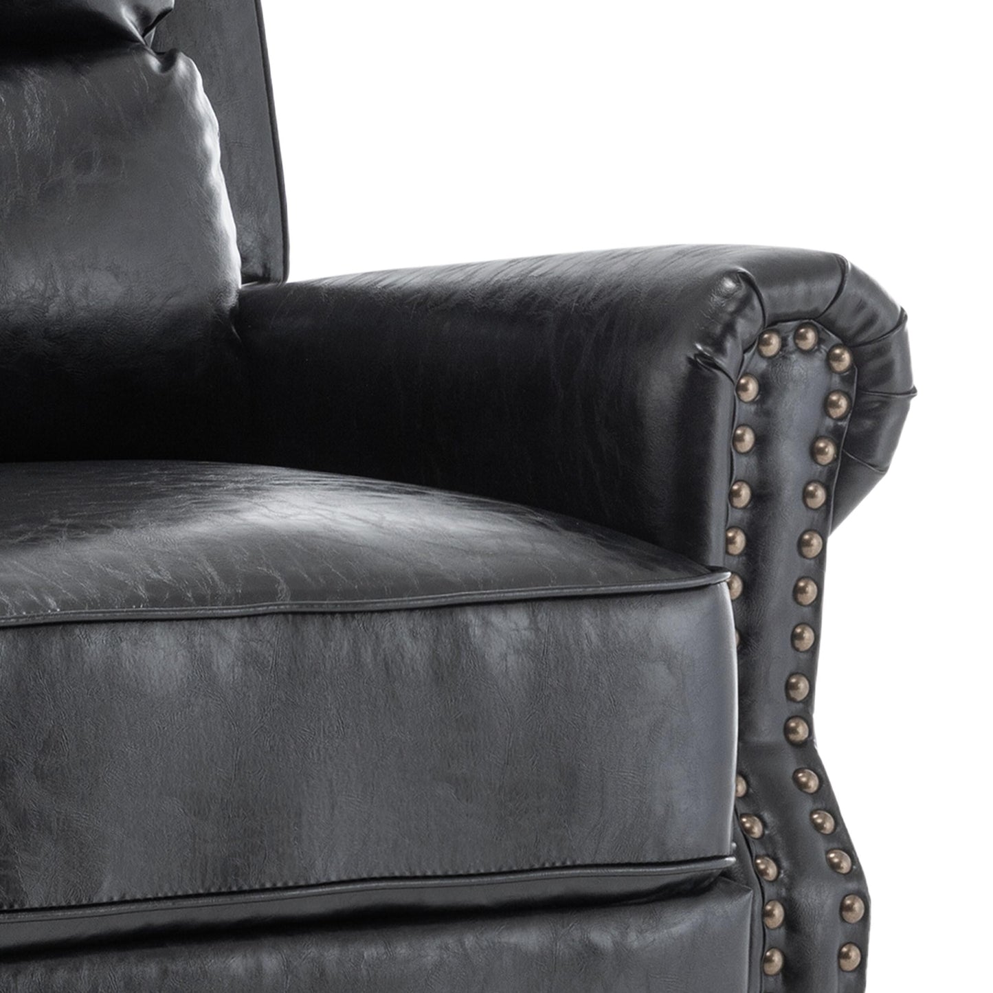 Ensemble de 2 fauteuils inclinables rembourrés à tête de clou