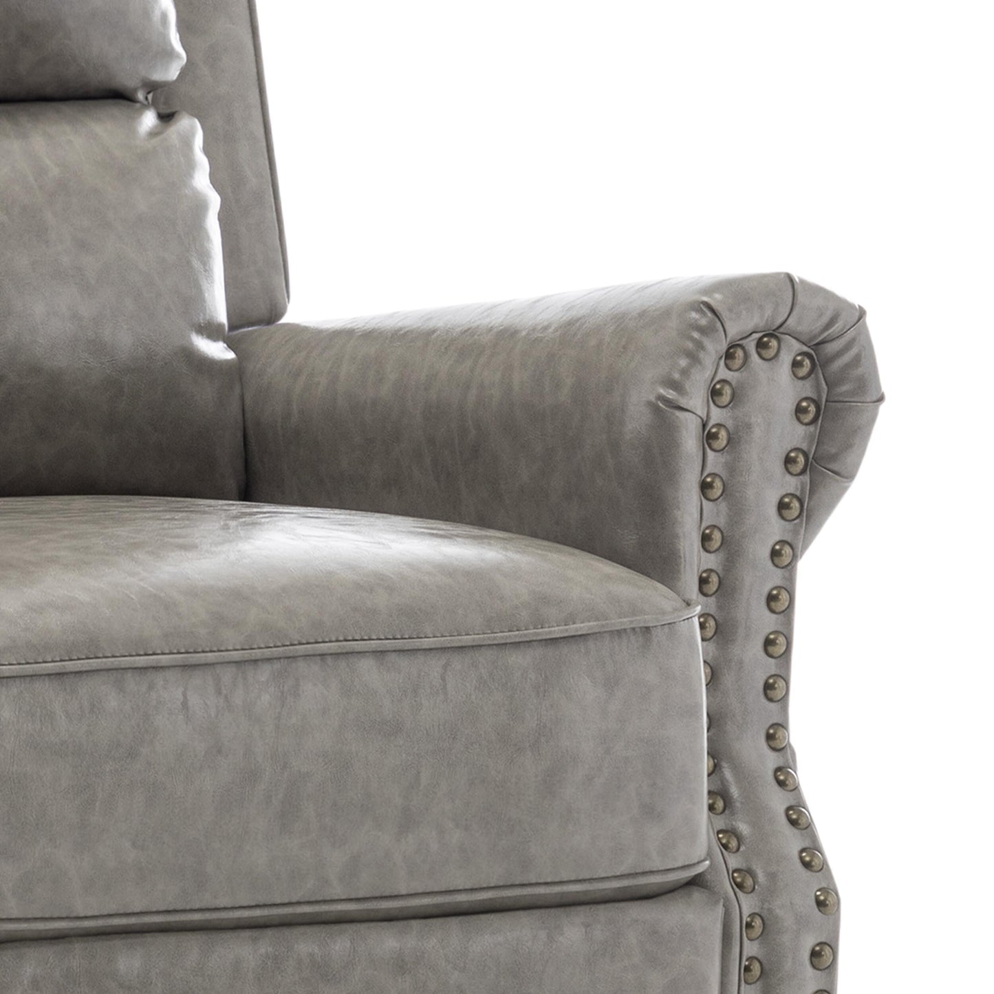 Ensemble de 2 fauteuils inclinables rembourrés à tête de clou