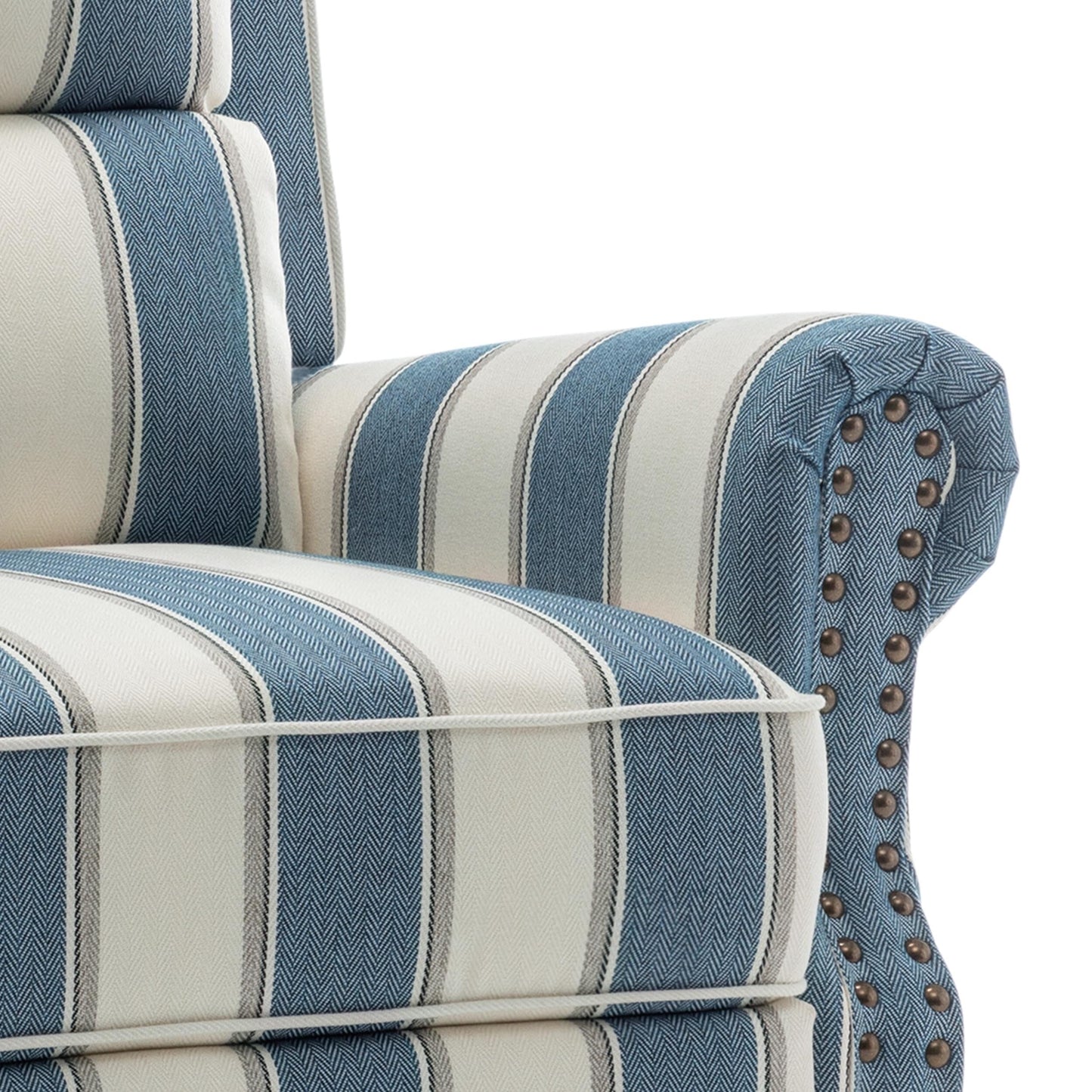 Ensemble de 2 fauteuils inclinables rembourrés à tête de clou