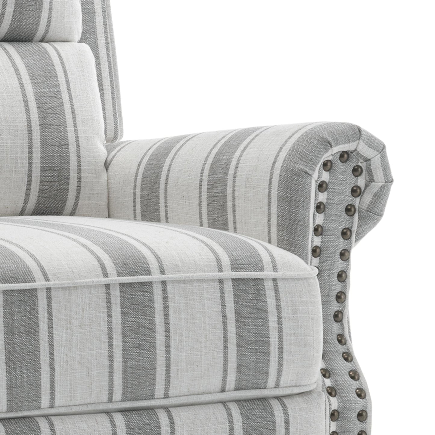 Ensemble de 2 fauteuils inclinables rembourrés à tête de clou