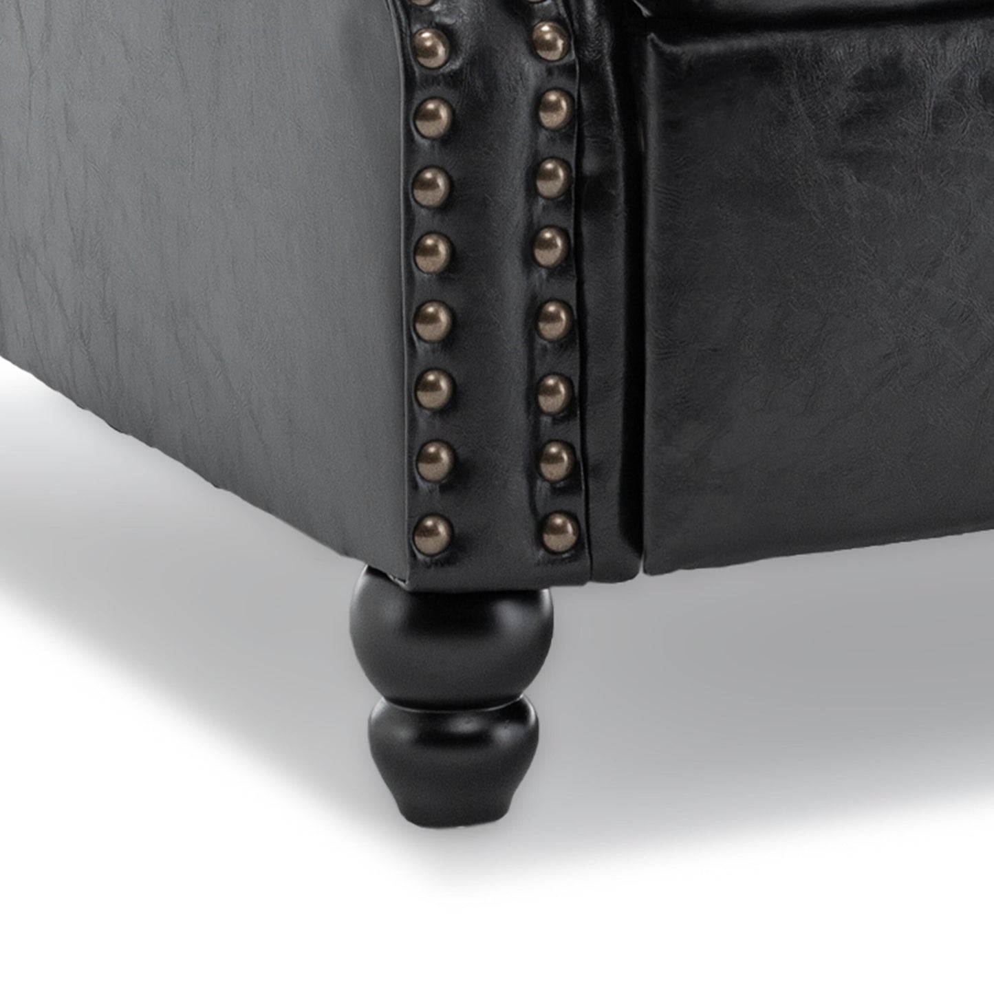 Ensemble de 2 fauteuils inclinables rembourrés à tête de clou
