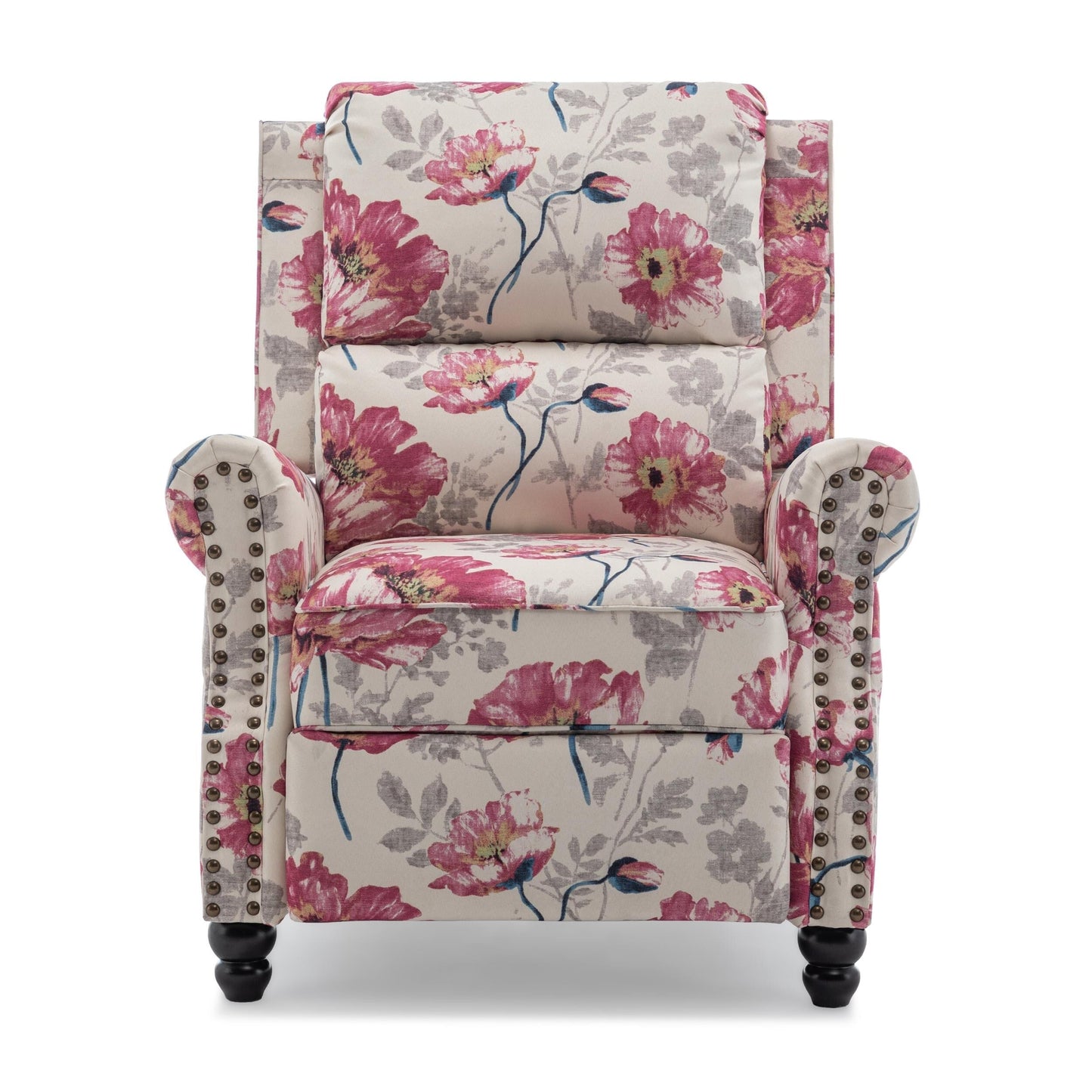 Ensemble de 2 fauteuils inclinables rembourrés à tête de clou