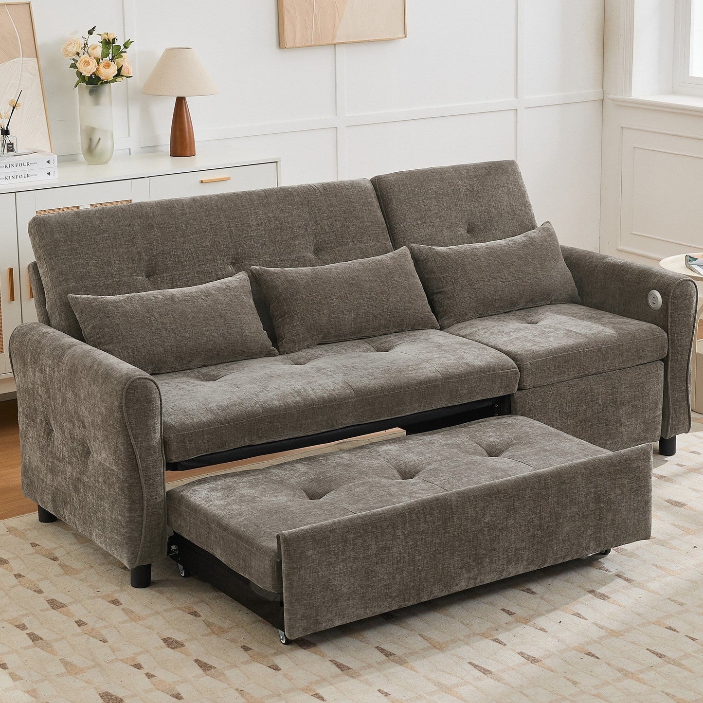 Canapé 2 en 1 avec lit gigogne et fauteuil inclinable réversible par Harper&Bright Designs