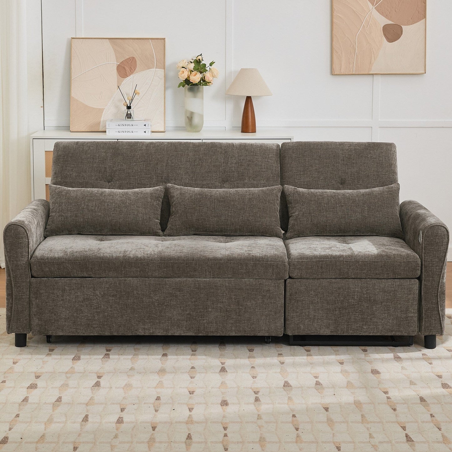 Canapé 2 en 1 avec lit gigogne et fauteuil inclinable réversible par Harper&Bright Designs